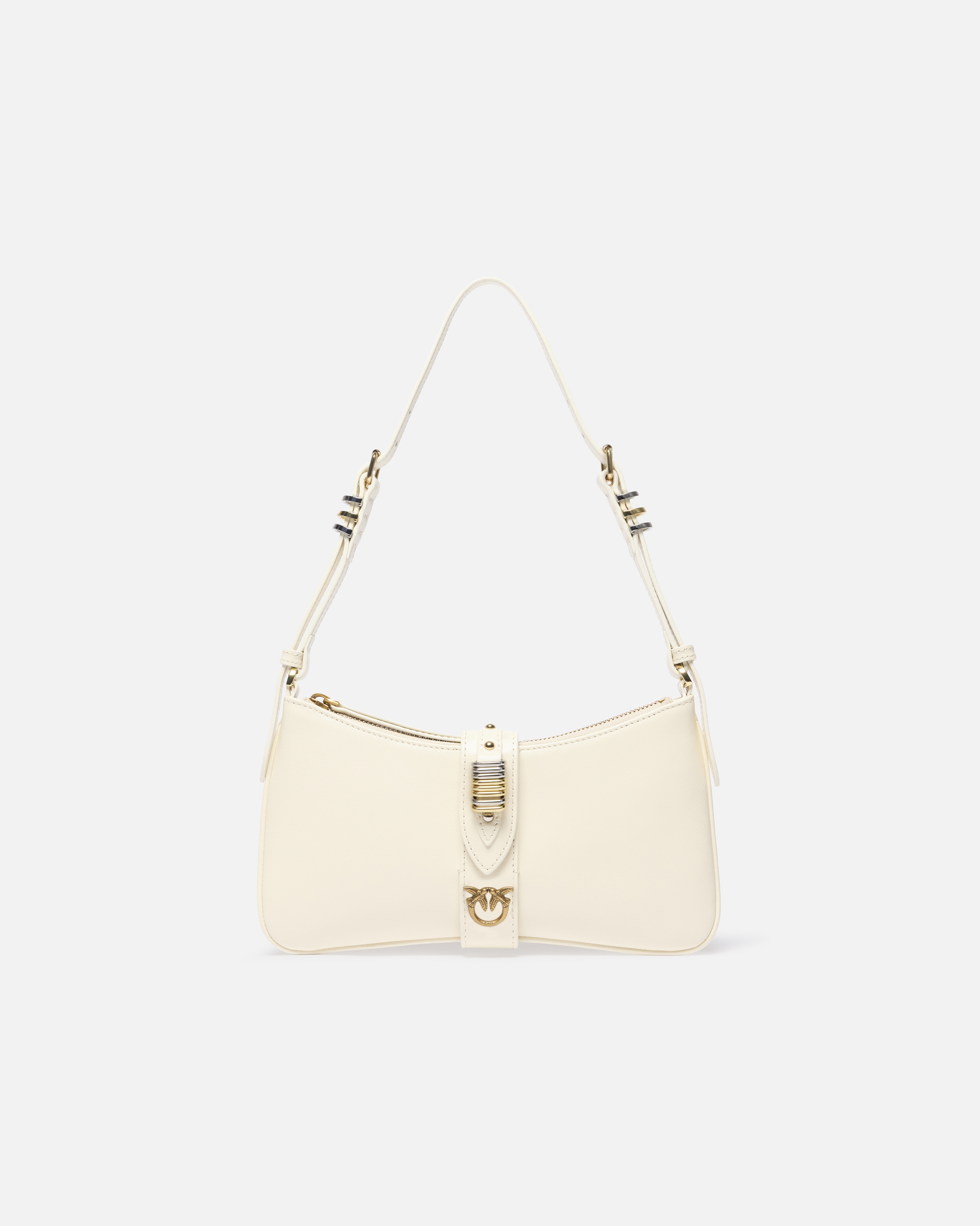 Pinko Glossy Leather Shoulder Bag With Rings