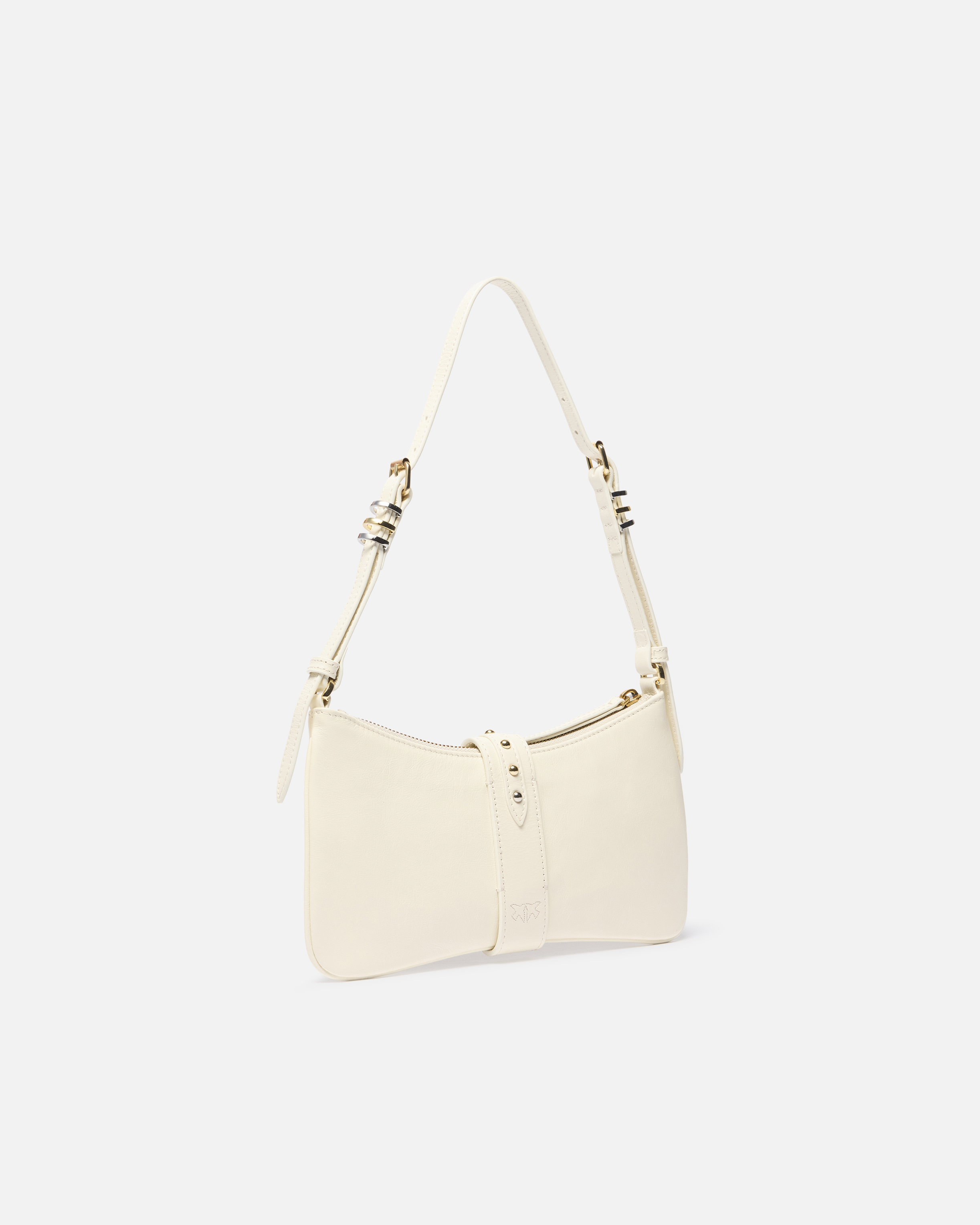 Pinko Glossy Leather Shoulder Bag With Rings