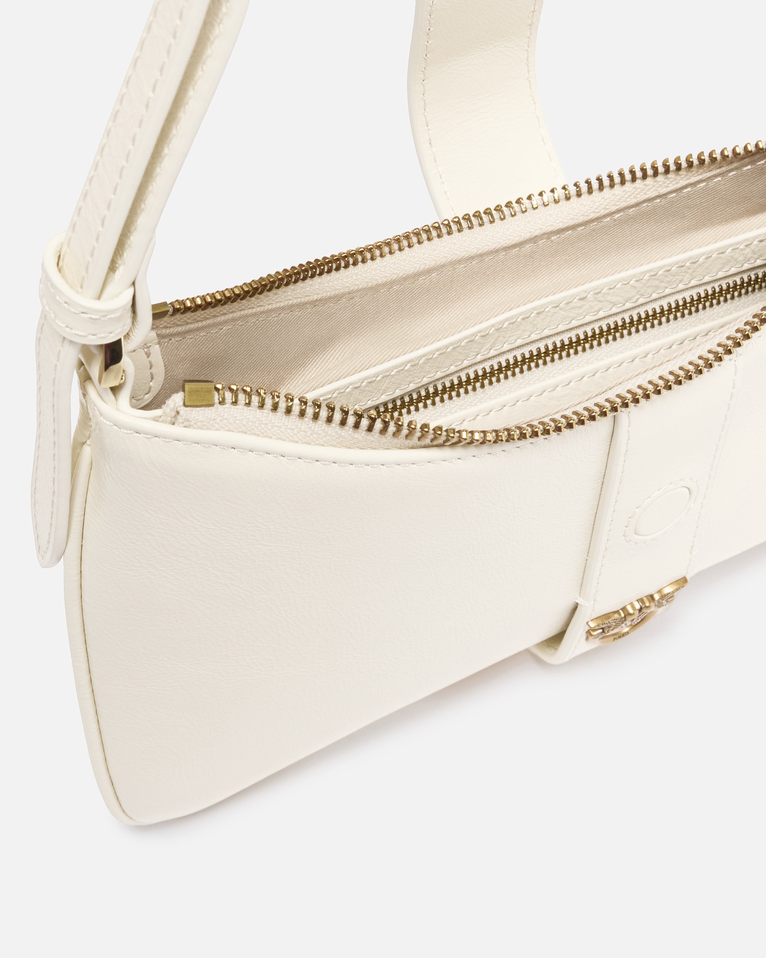 Pinko Glossy Leather Shoulder Bag With Rings