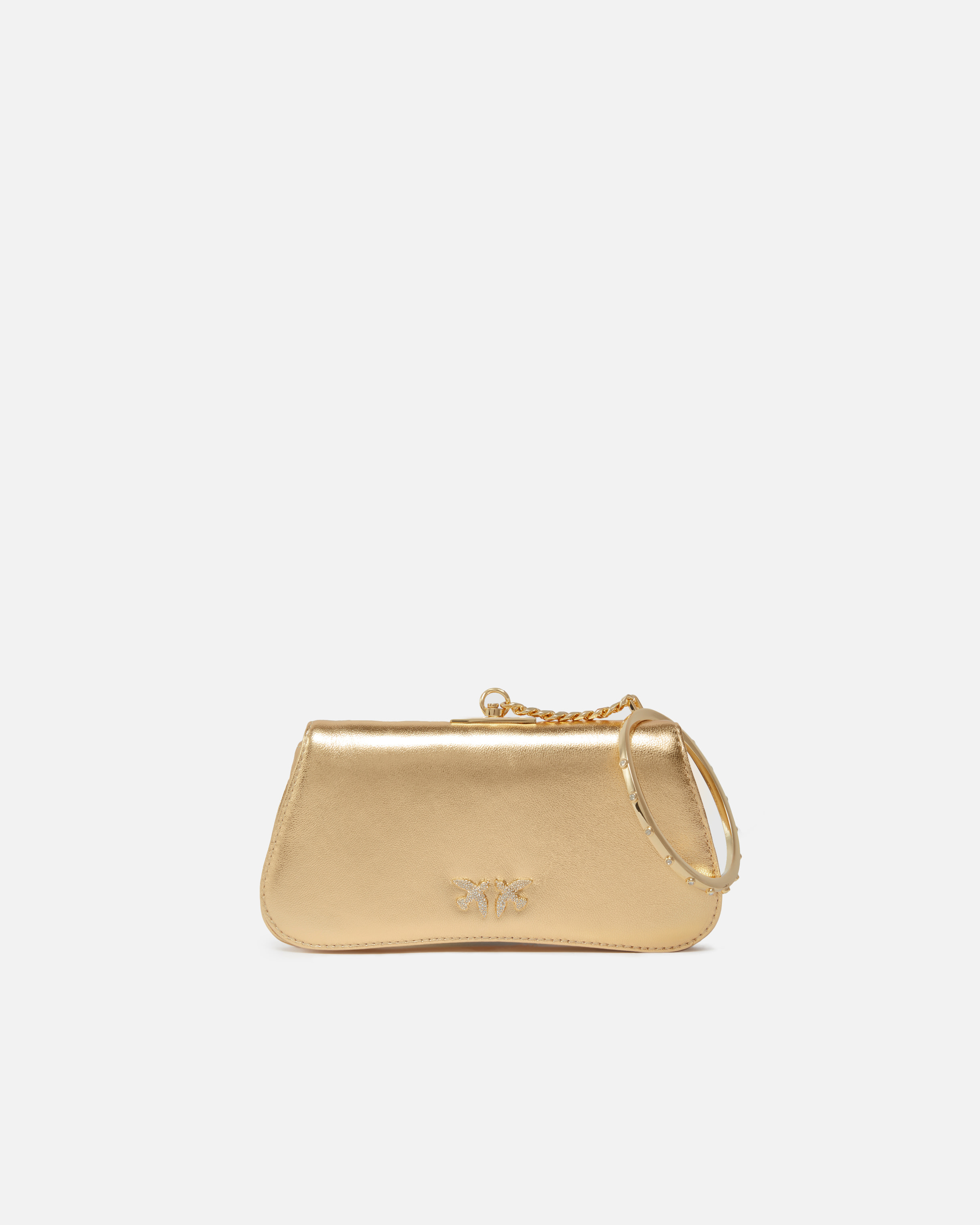 Pinko Laminierte Clutch mit goldfarbenem Armband