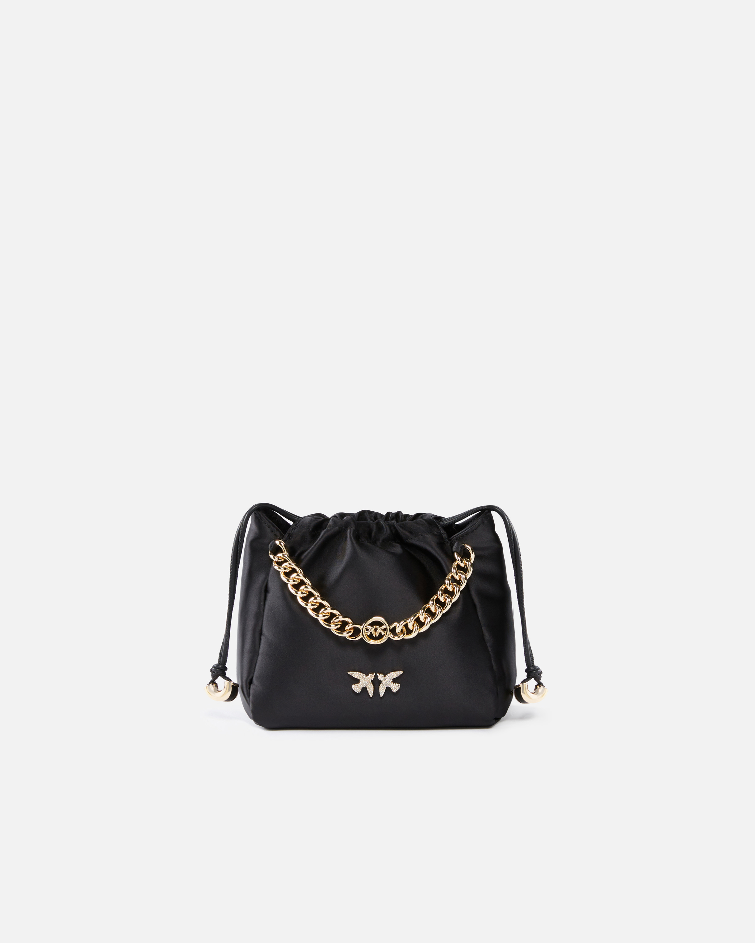 Pinko Mini-Pochette aus Satin mit Tragekette