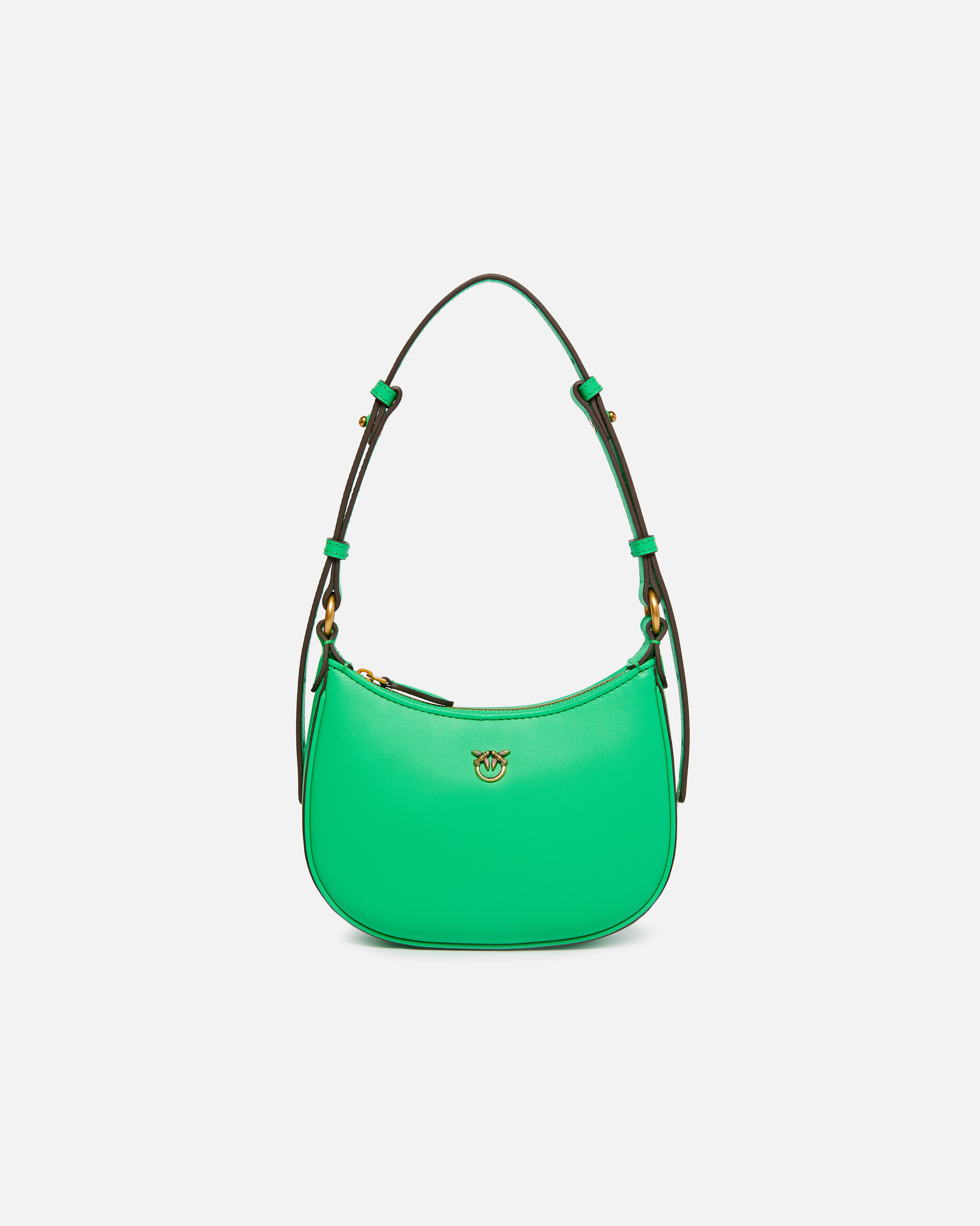 Pinko Half Moon Baby Leather Shoulder Bag