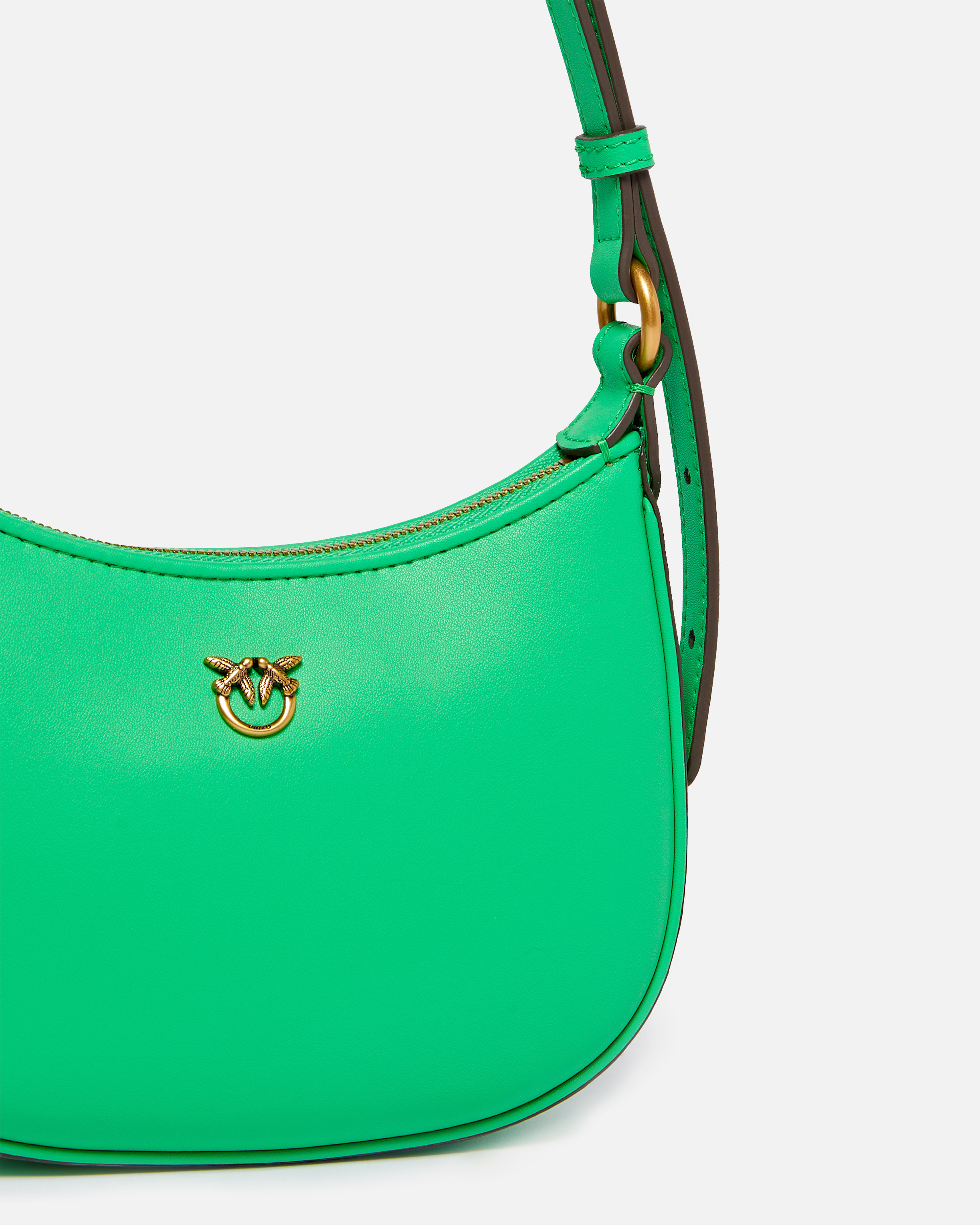 Pinko Half Moon Baby Leather Shoulder Bag