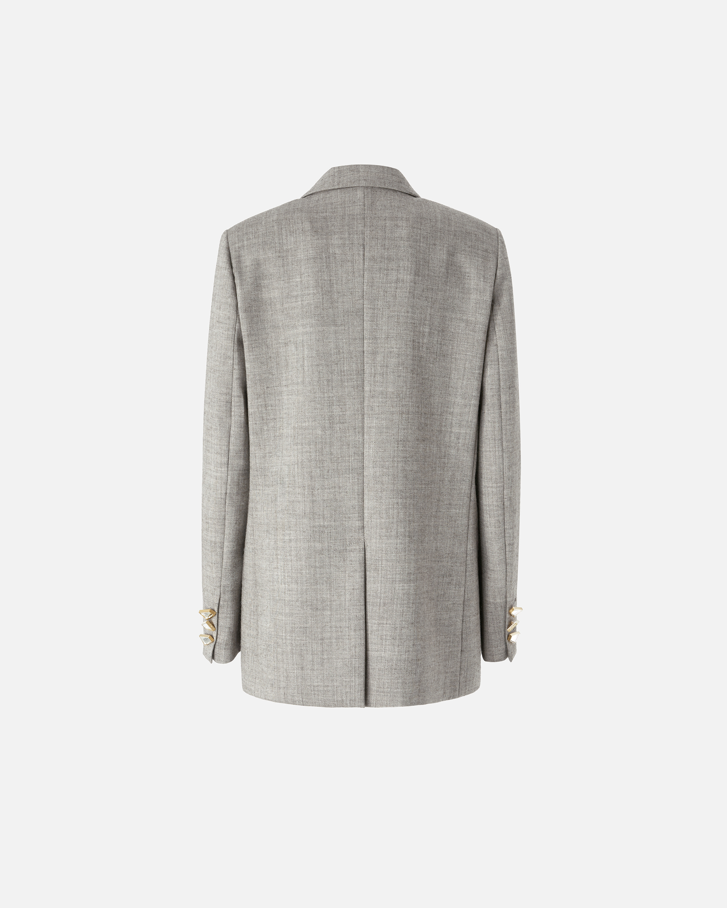 Pinko Cool Wool Blazer With Geometric Buttons In Beige Argile
