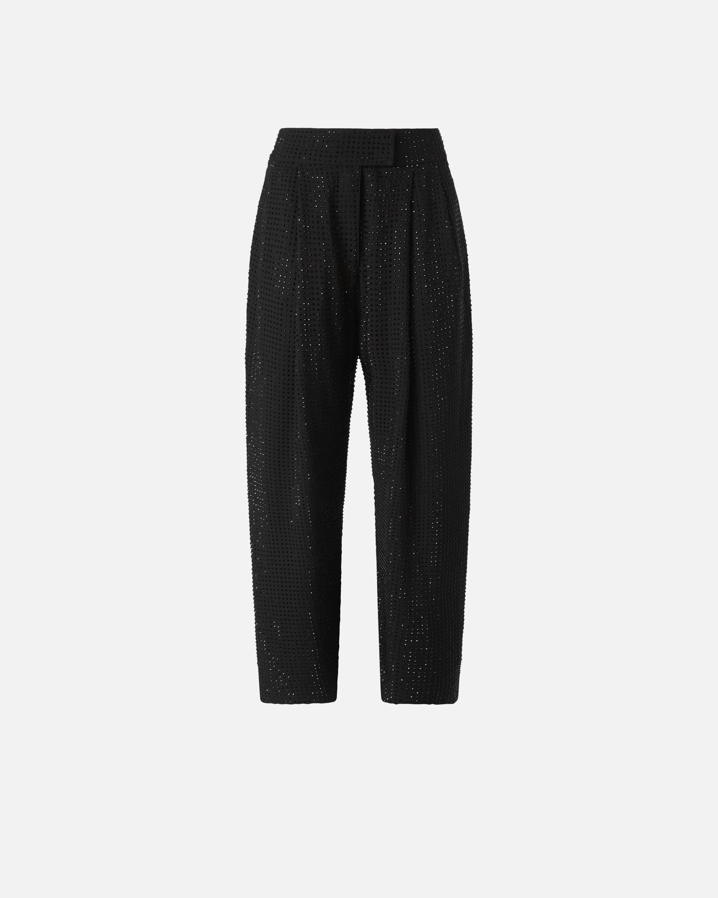 Широкие брюки со стразами - ЧЕРНЫЙ - large