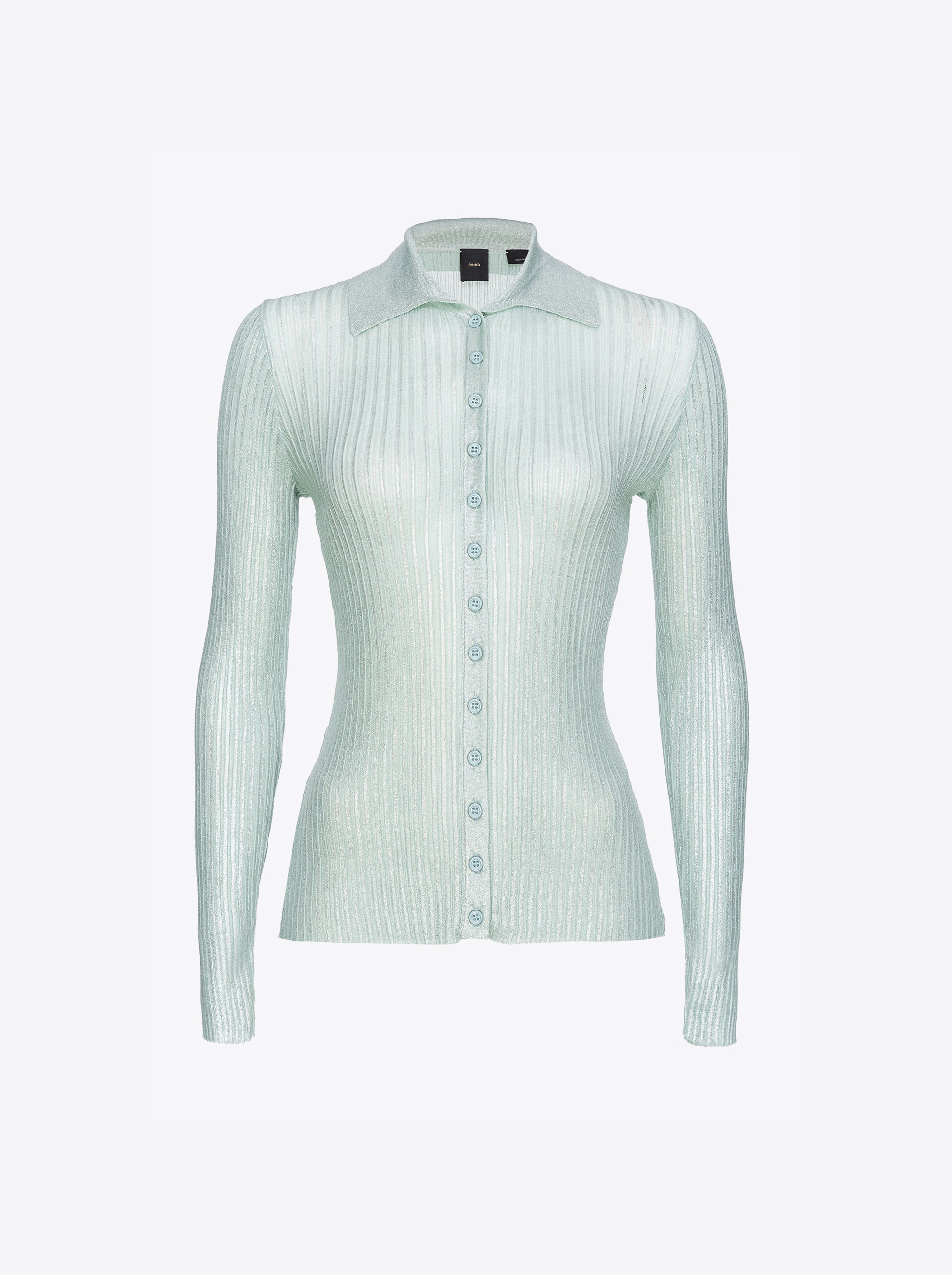 Pinko Gerippter Pullover mit Lurex und Knöpfen