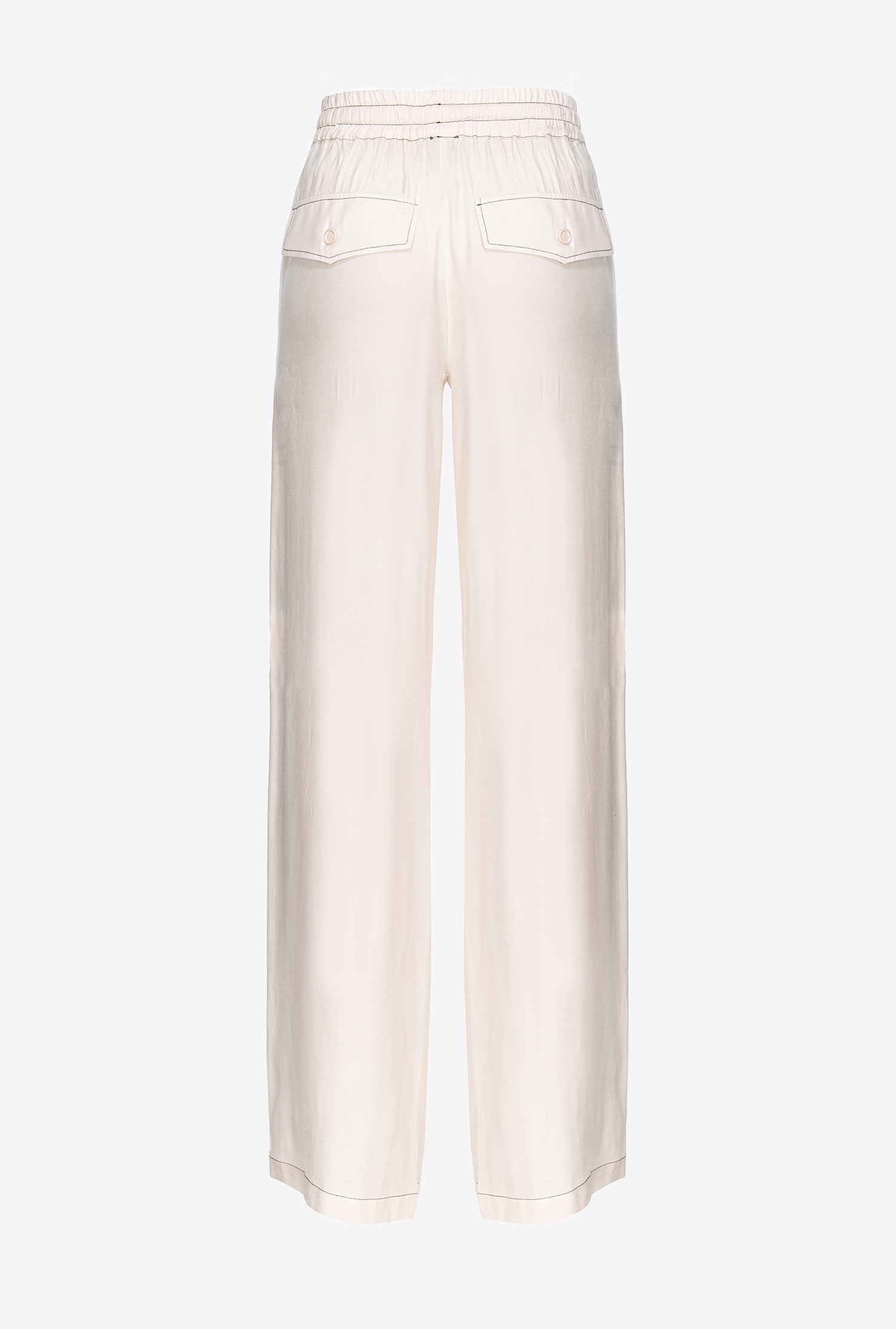 Shop Pinko Wide-leg Twill Trousers In Solid Pink