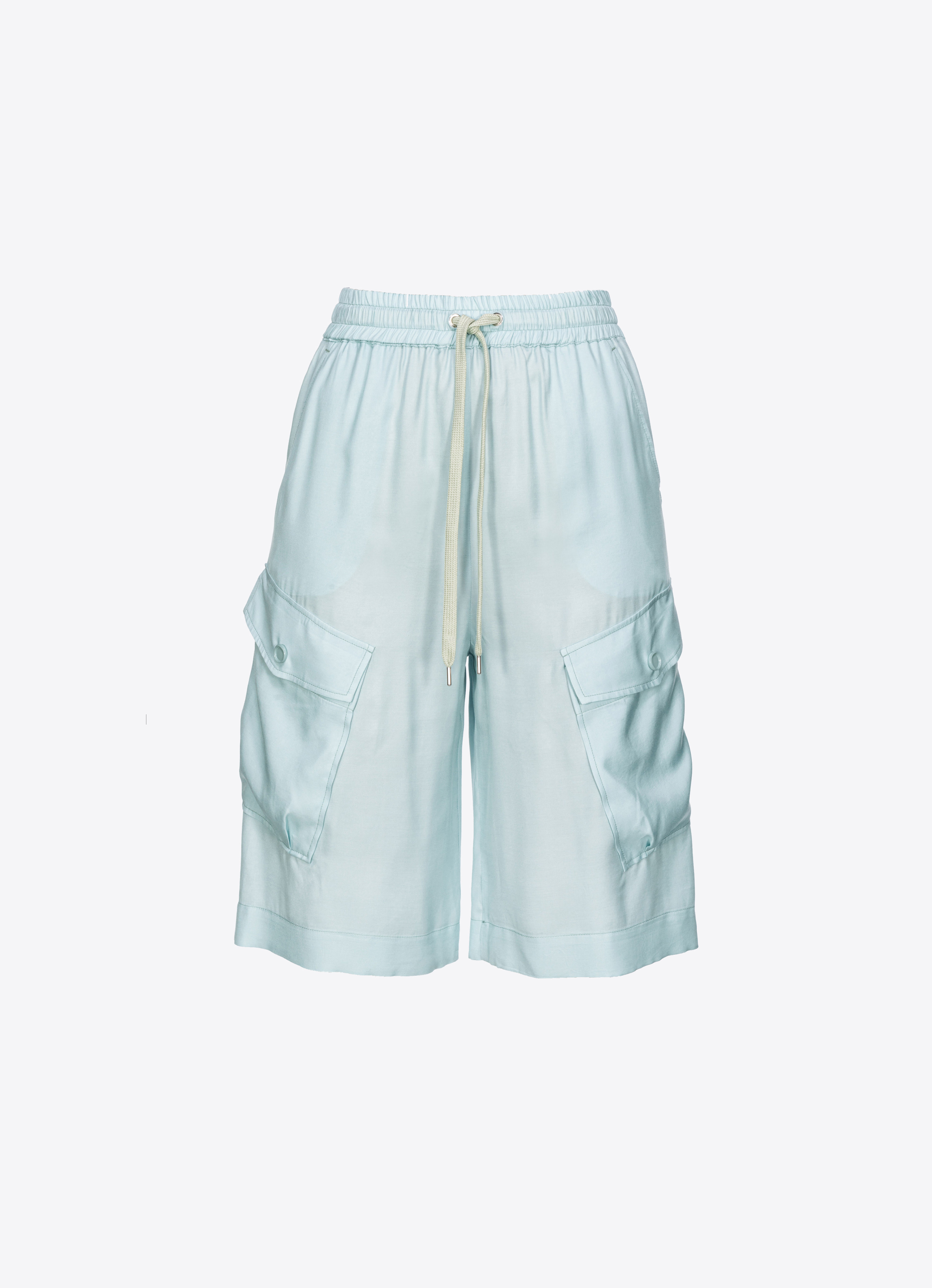 Shop Pinko Bermuda Cargo En Twill In Mist Grey