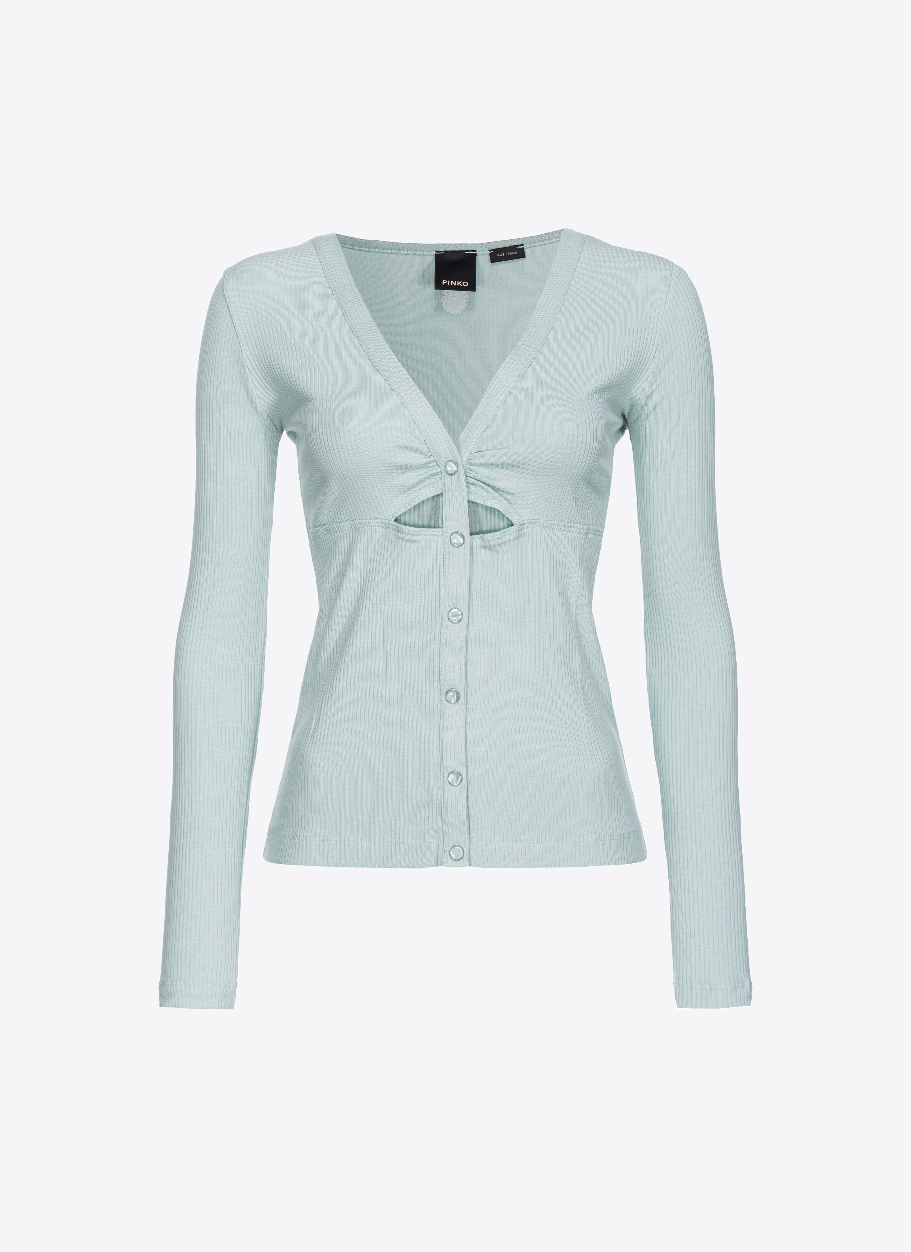 Pinko Gerippter Pullover mit Perlmuttknöpfen