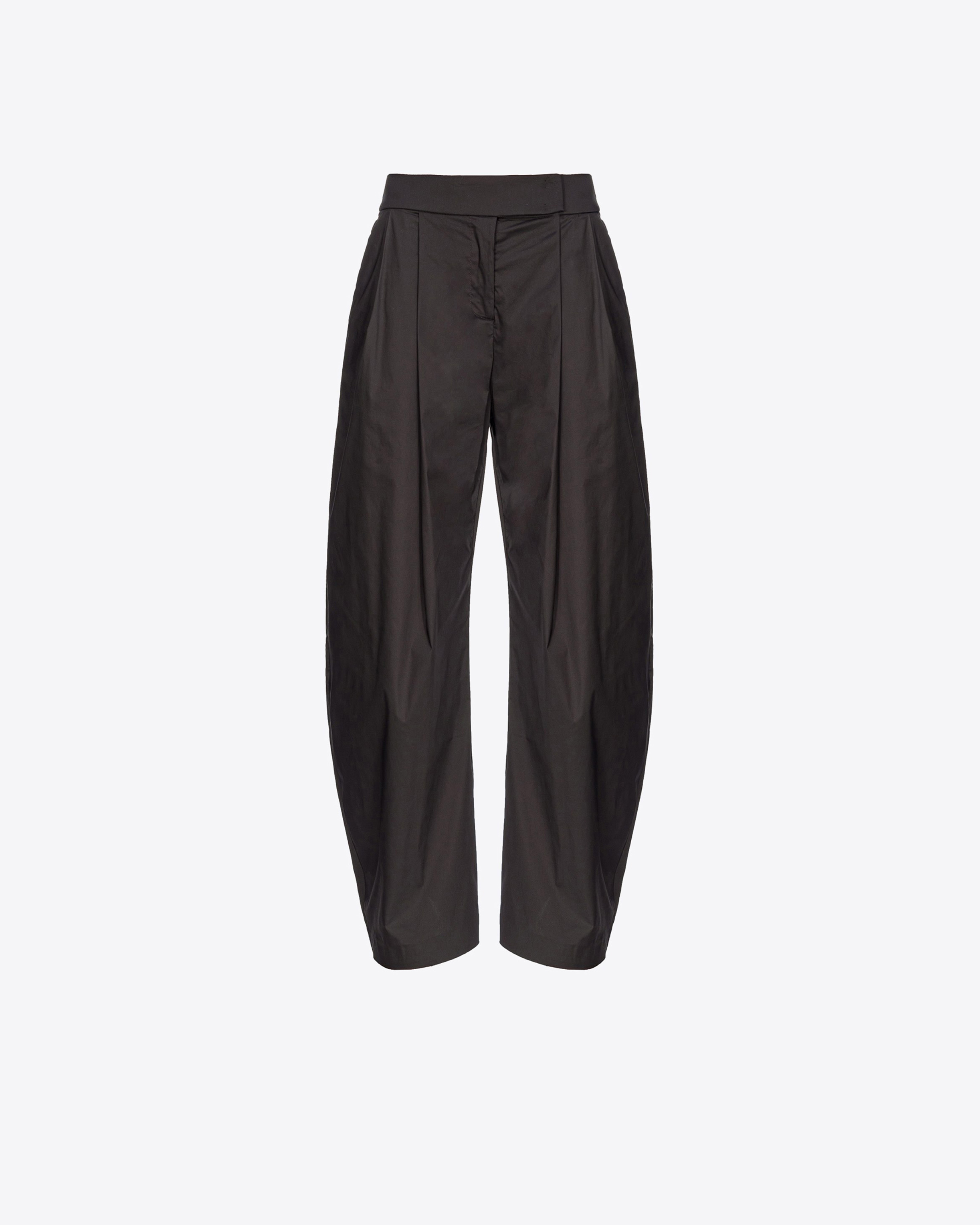 Pinko Pantalon Ample En Popeline Technique In Limo Black