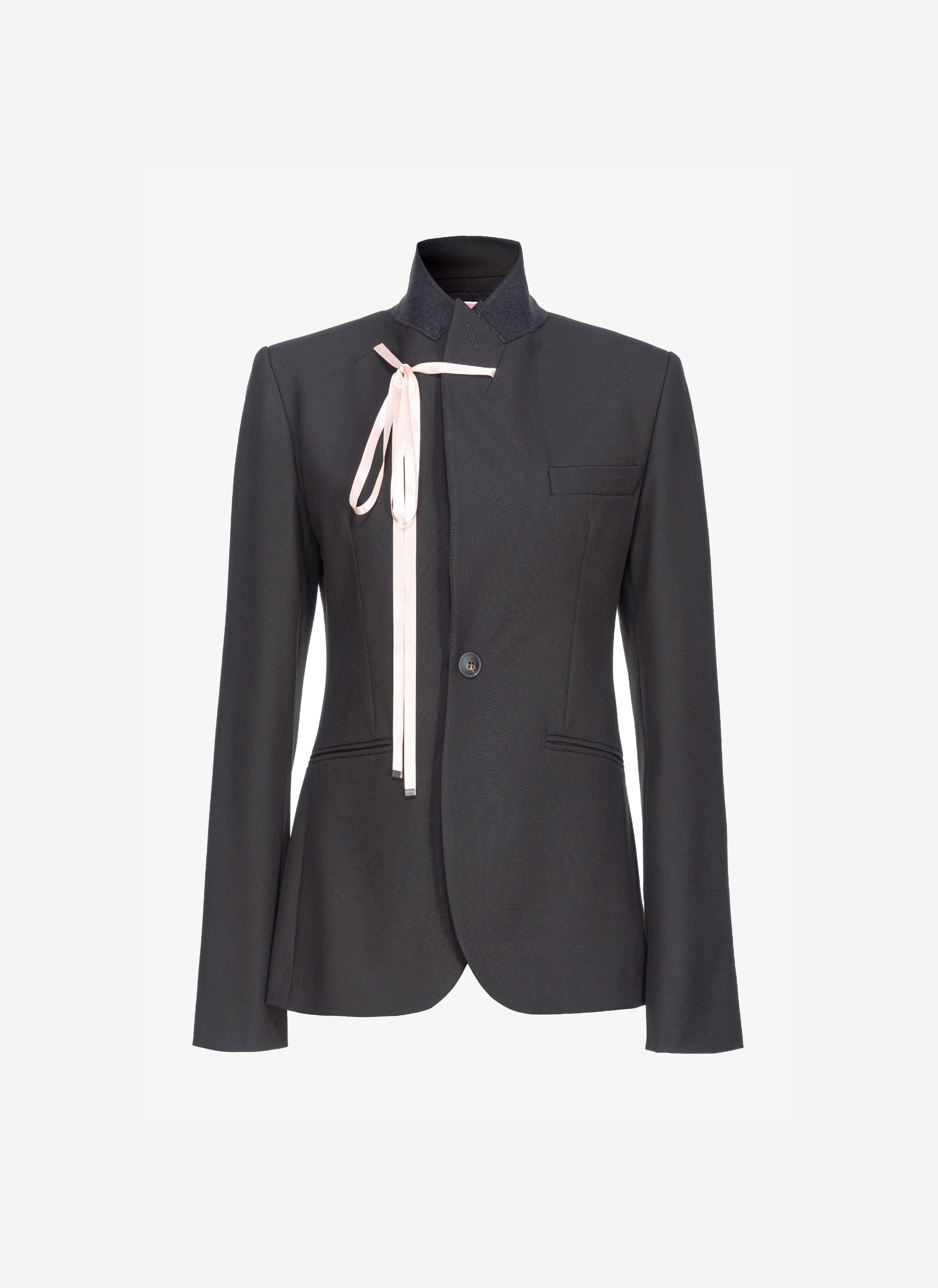 Pinko Reimagine Blazer With Ribbon By Patrick Mcdowell In Black/pink