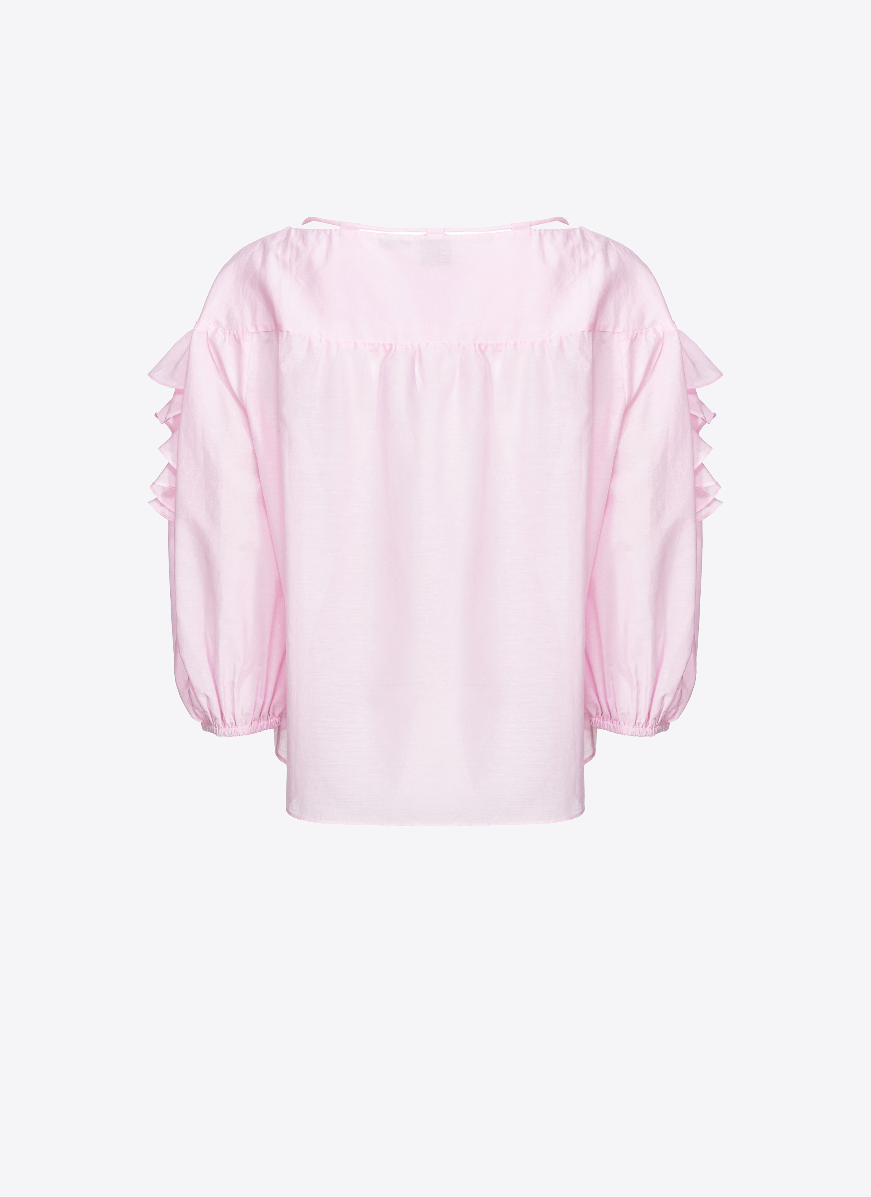 Shop Pinko Blouse À Maxi Volant In Rose Lady