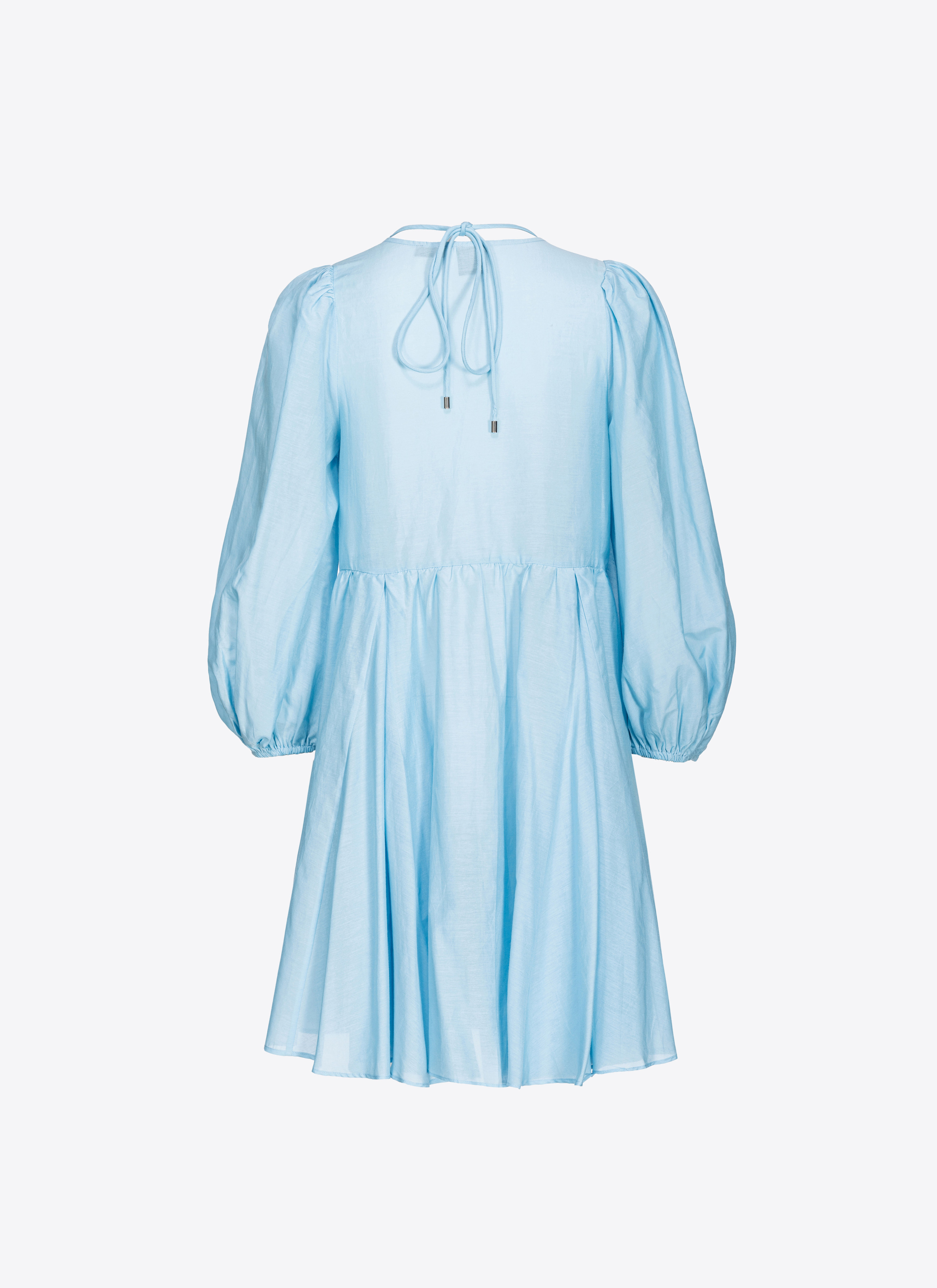 Shop Pinko Abito Voile Cotone E Seta In Bleu Calme