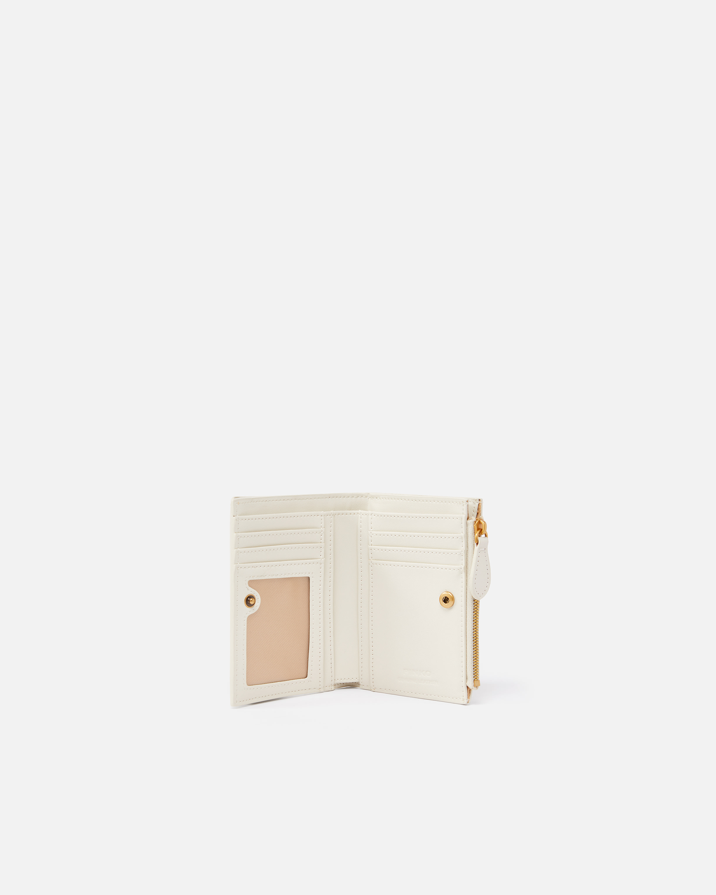 財布・小物その他 PINKO 'Compact' wallet Beige Compact small wallet in smooth leather with logo PINKO