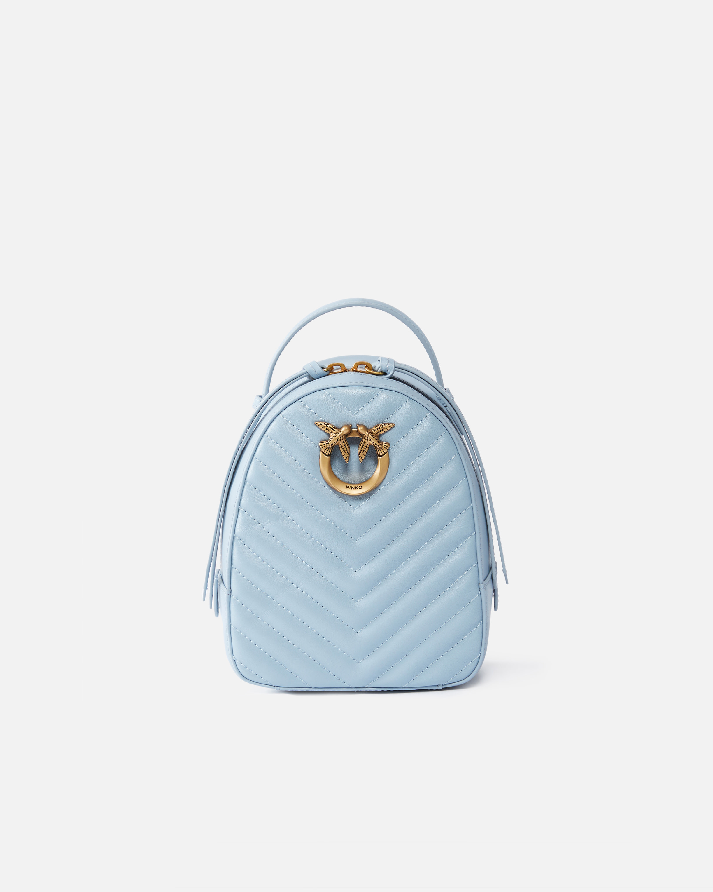 Pinko Mini Love Bag Rucksack aus Leder in Matelassé-Optik