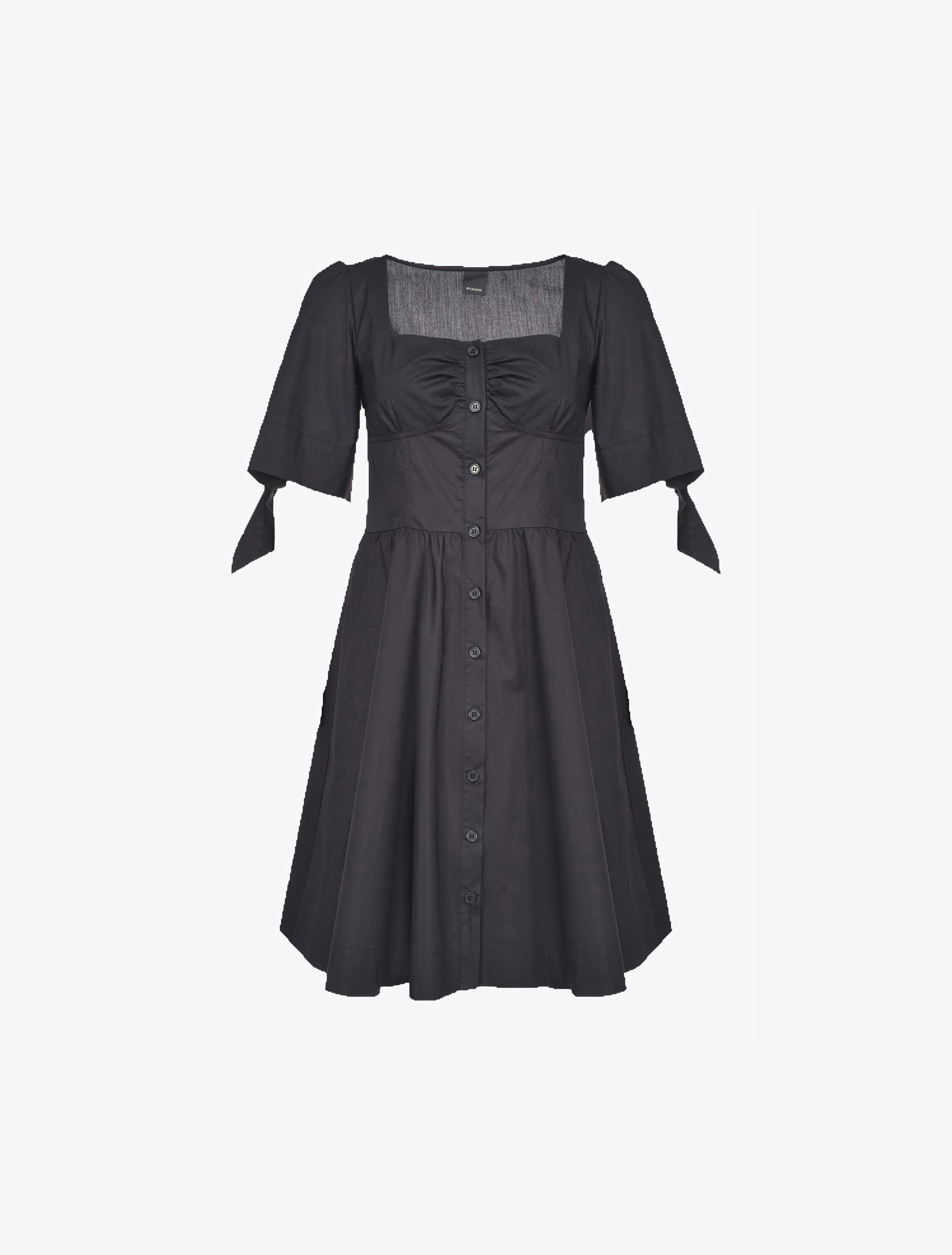 Pinko Dressing Gown En Popeline De Coton In Limo Black