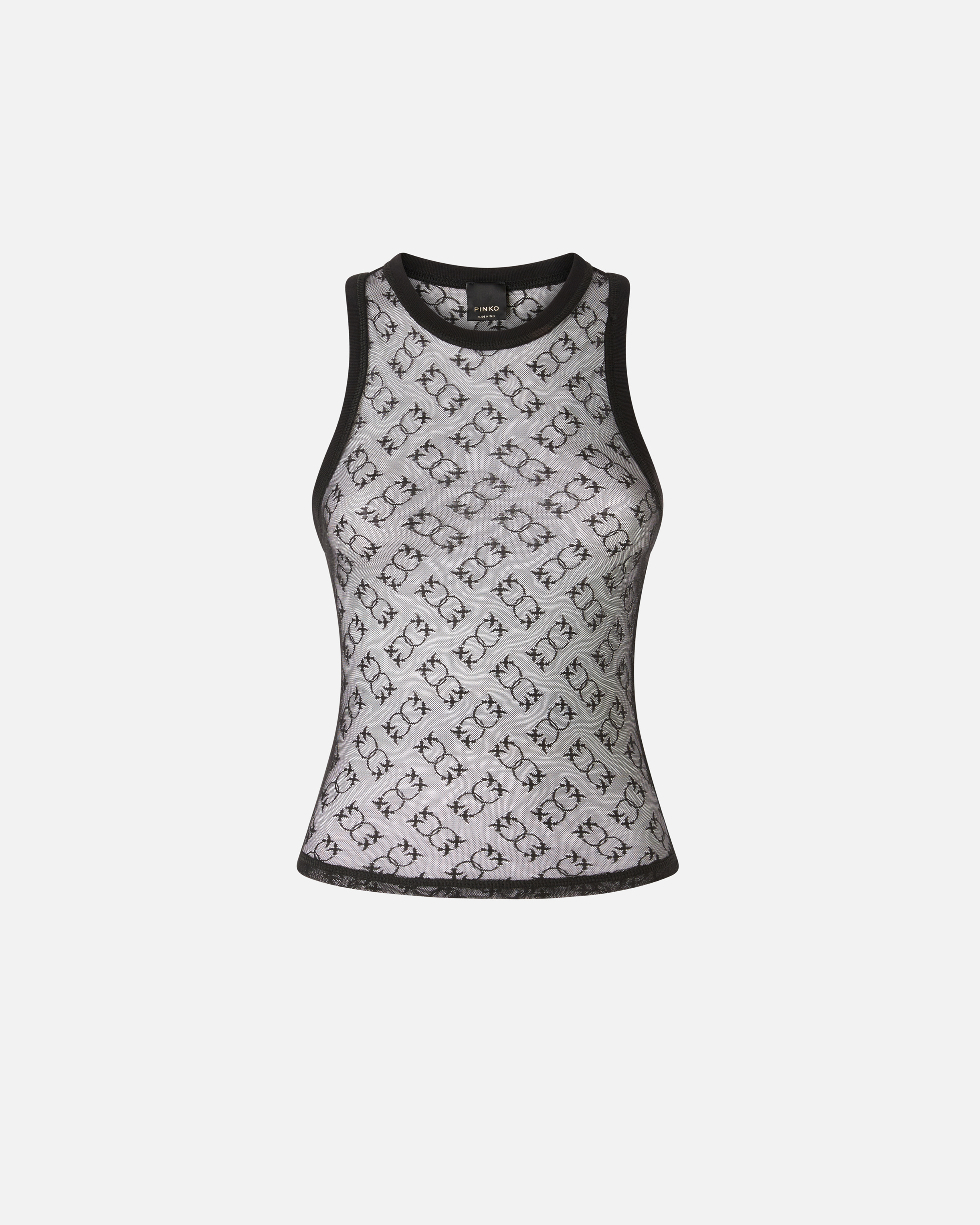 Pinko Spitzen-Tanktop mit Monogram-Logo