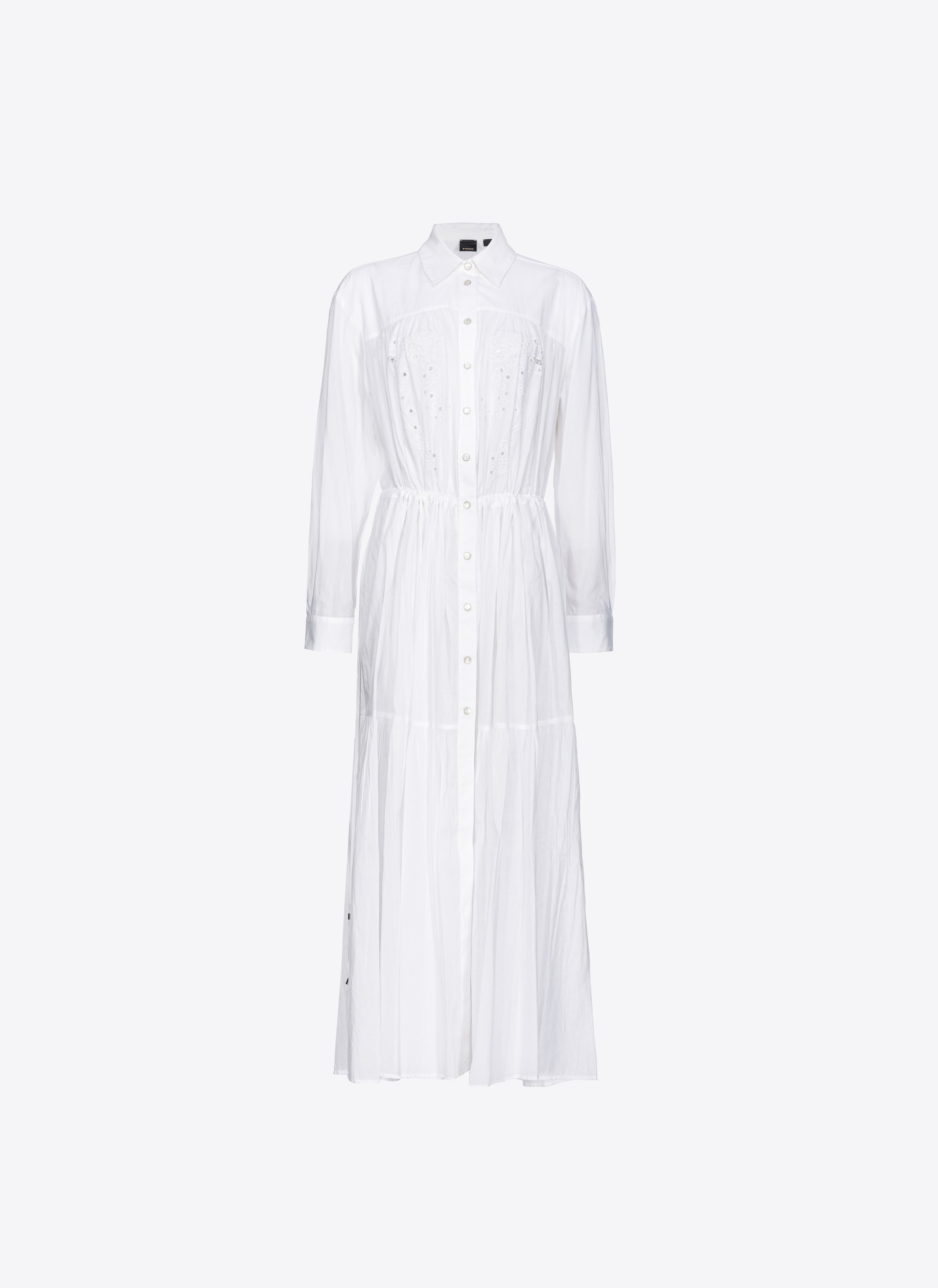 Shop Pinko Robe Chemise Avec Broderie Anglaise Style Western In Snow White