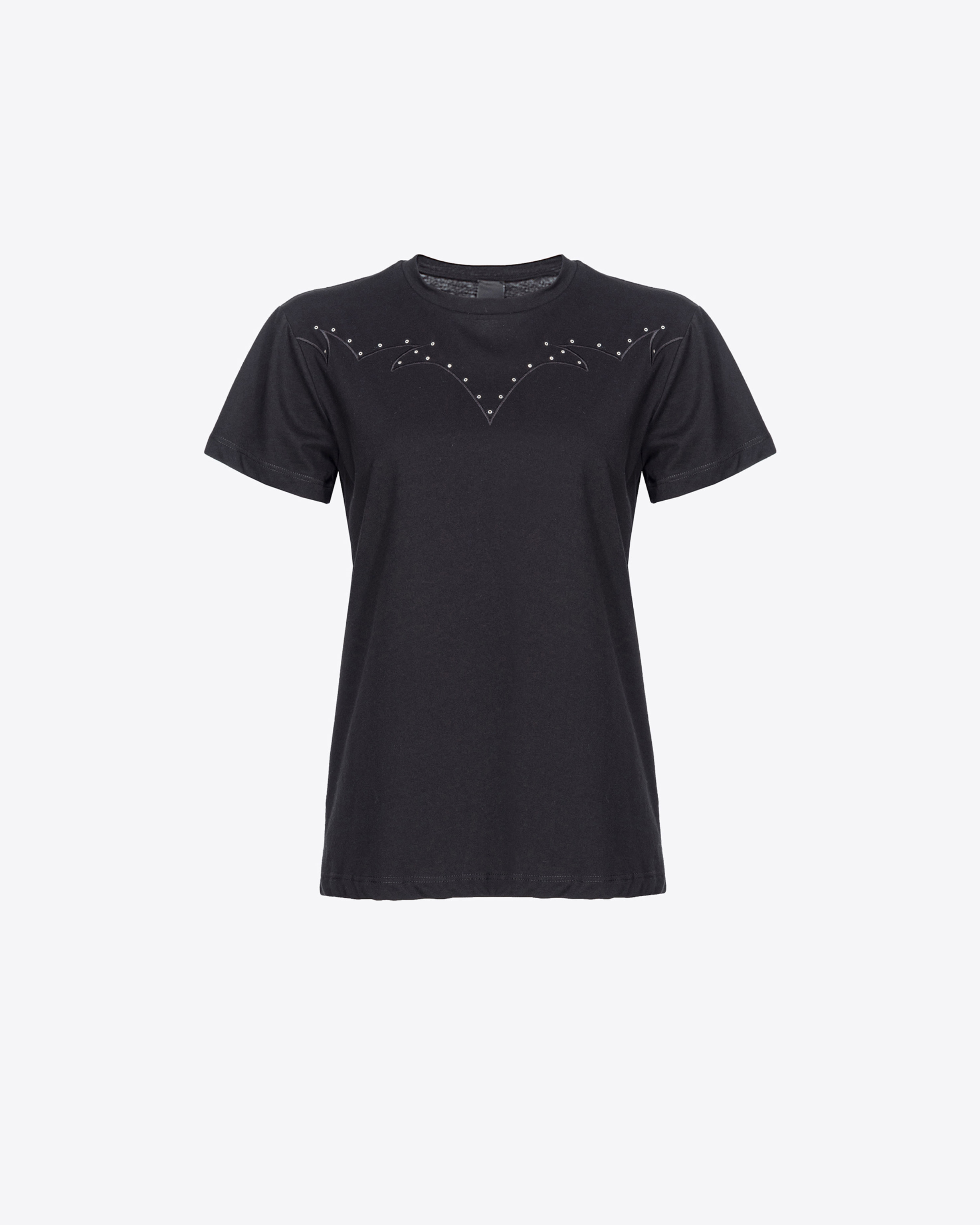 Pinko, T-shirt with rodeo embroidery, Limo black, XS