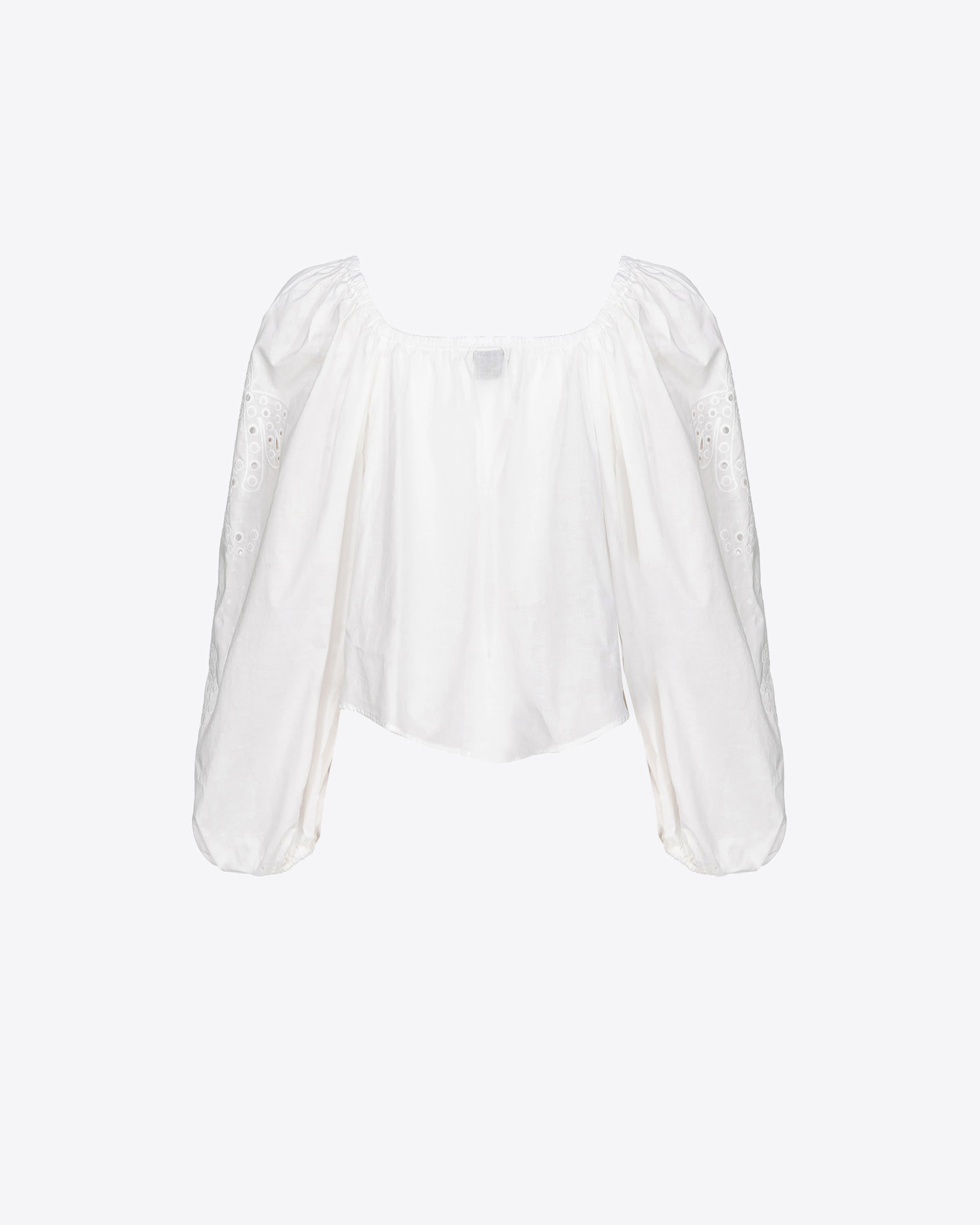 Shop Pinko Short Blouse With Broderie Anglaise In Snow White