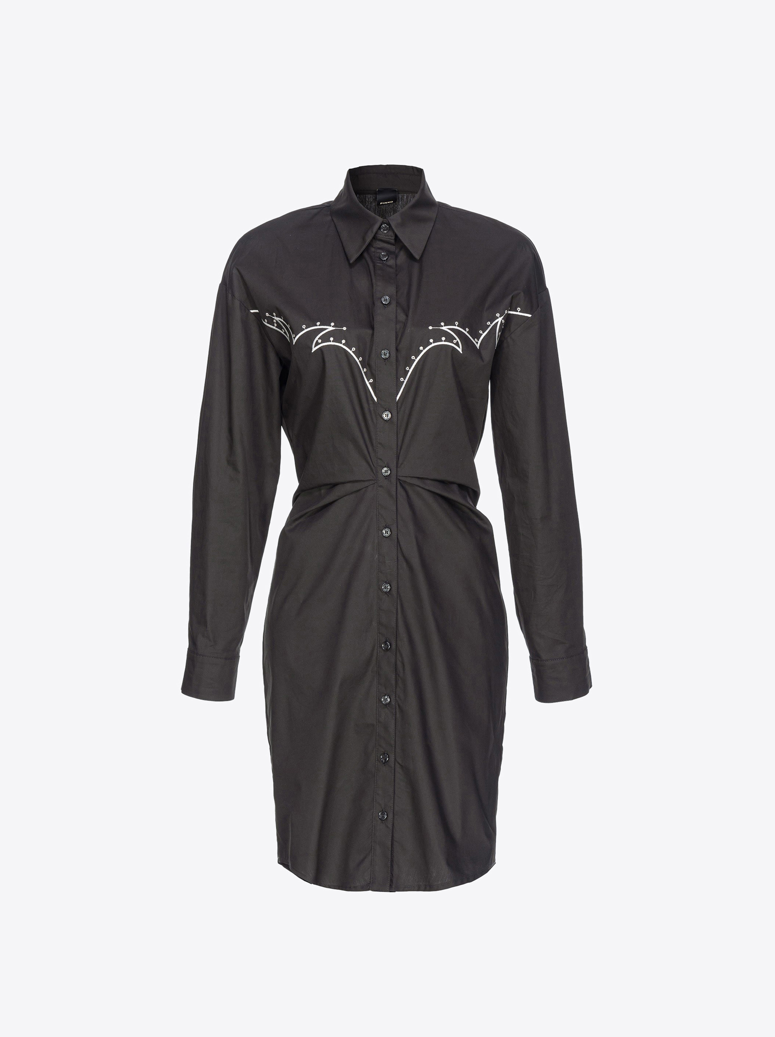 Pinko Mini-Hemdblusenkleid Stickerei im Rodeo-Stil