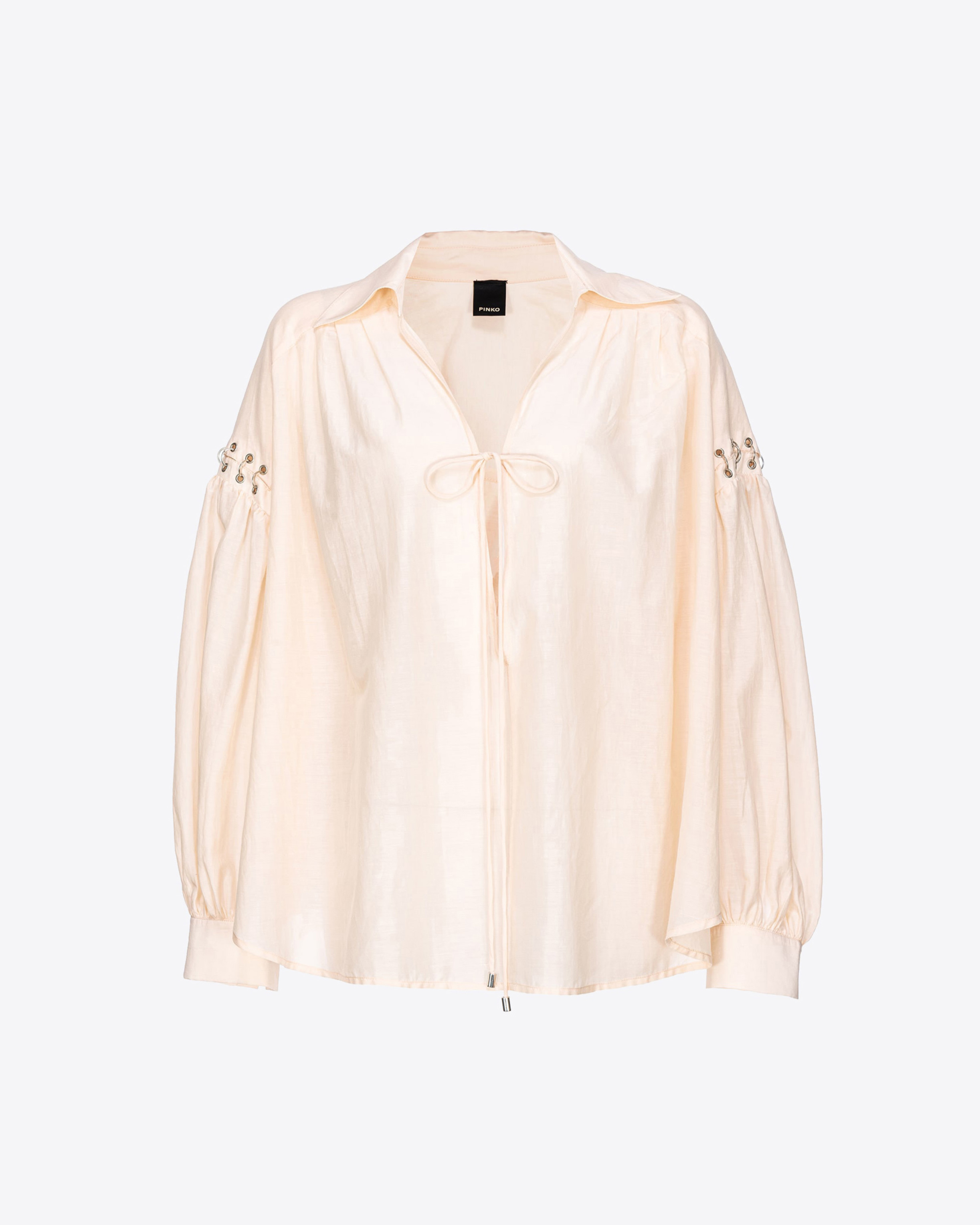 Shop Pinko Voile Blouse With Piercing Detail In Tinta Rosa