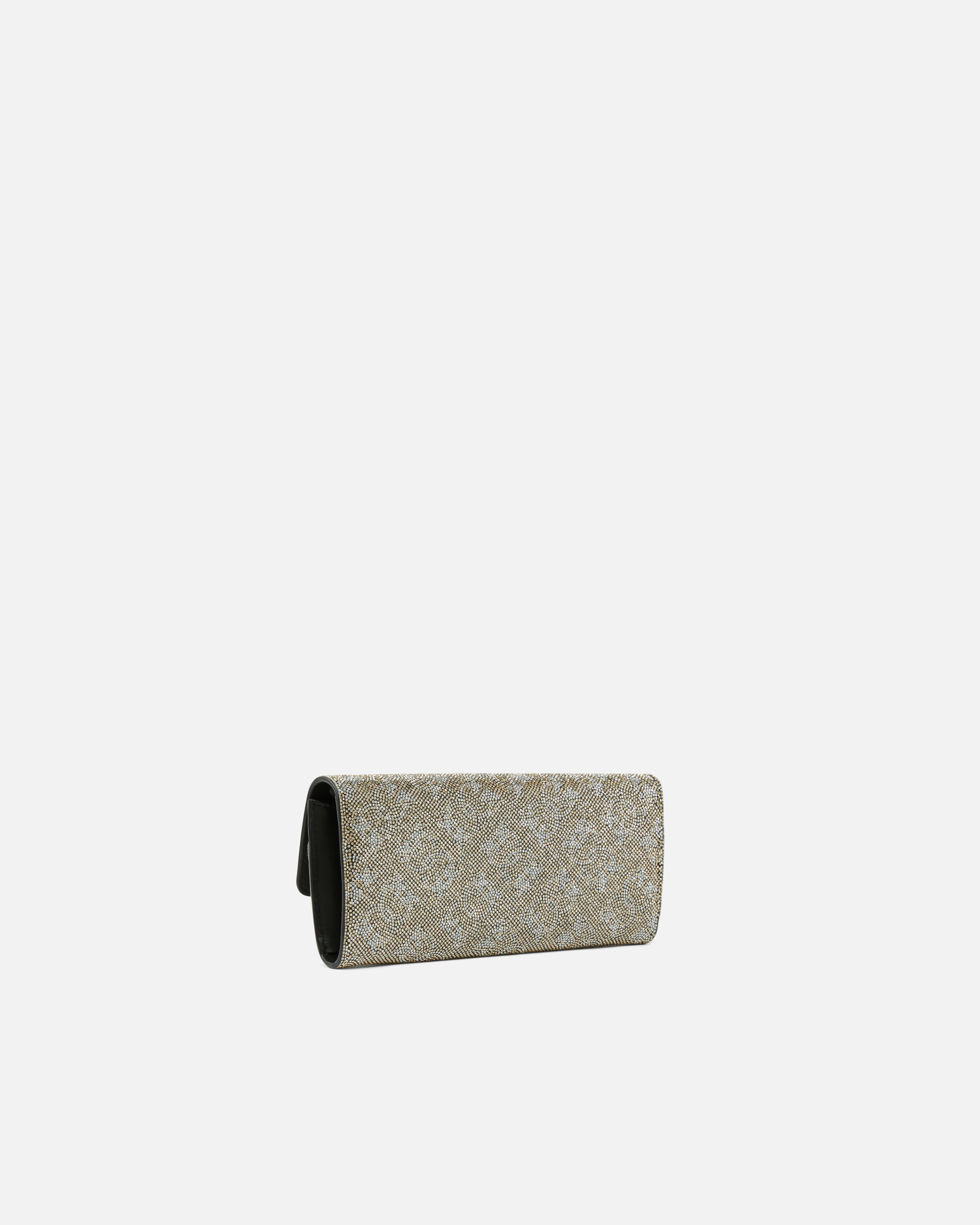 Pinko Wallet With Shoulder Strap And Rhinestone Monogram In Gray