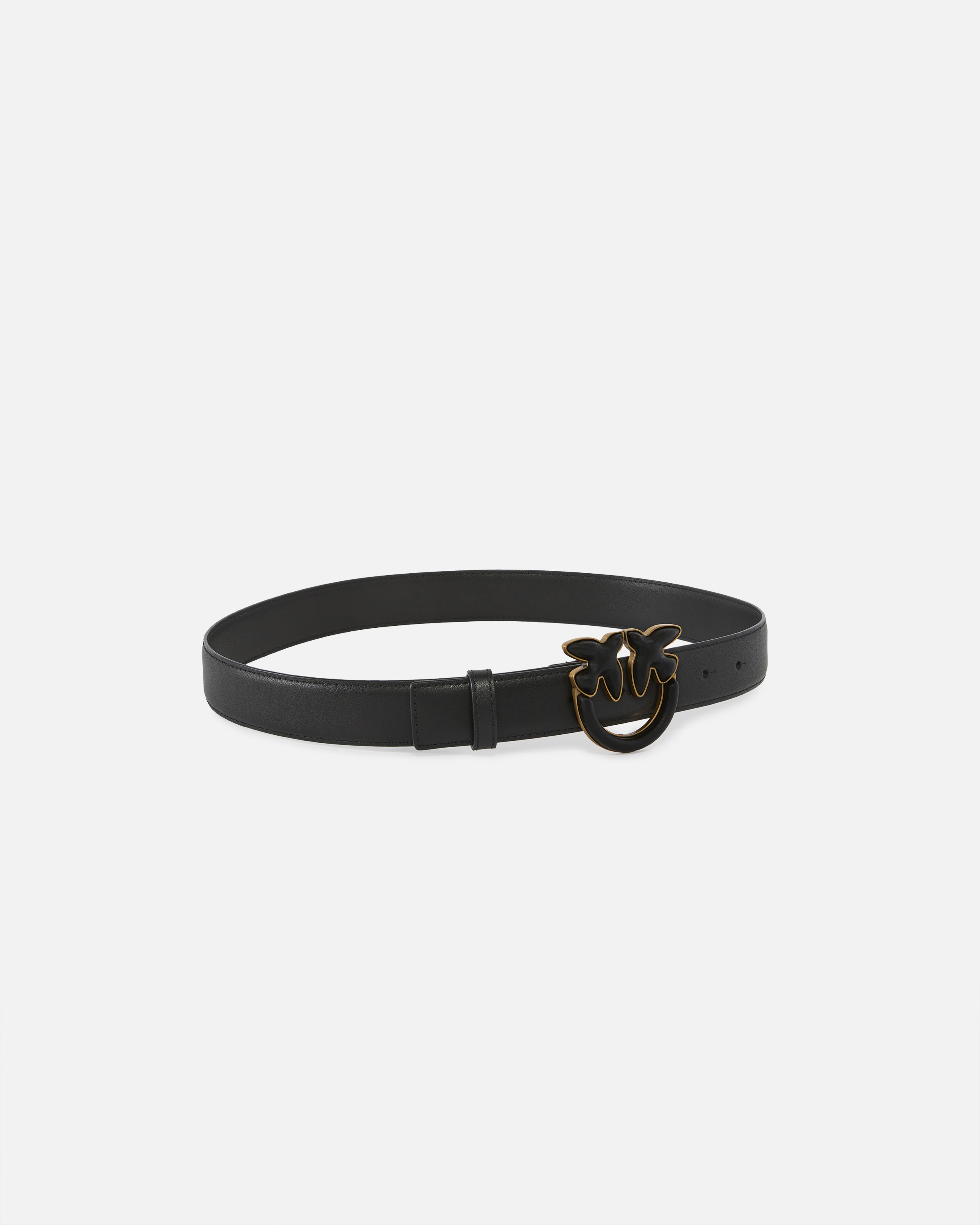 Pinko Ceinture De 3 Cm Avec Boucle Recouverte De Cuir In Black-antique Gold