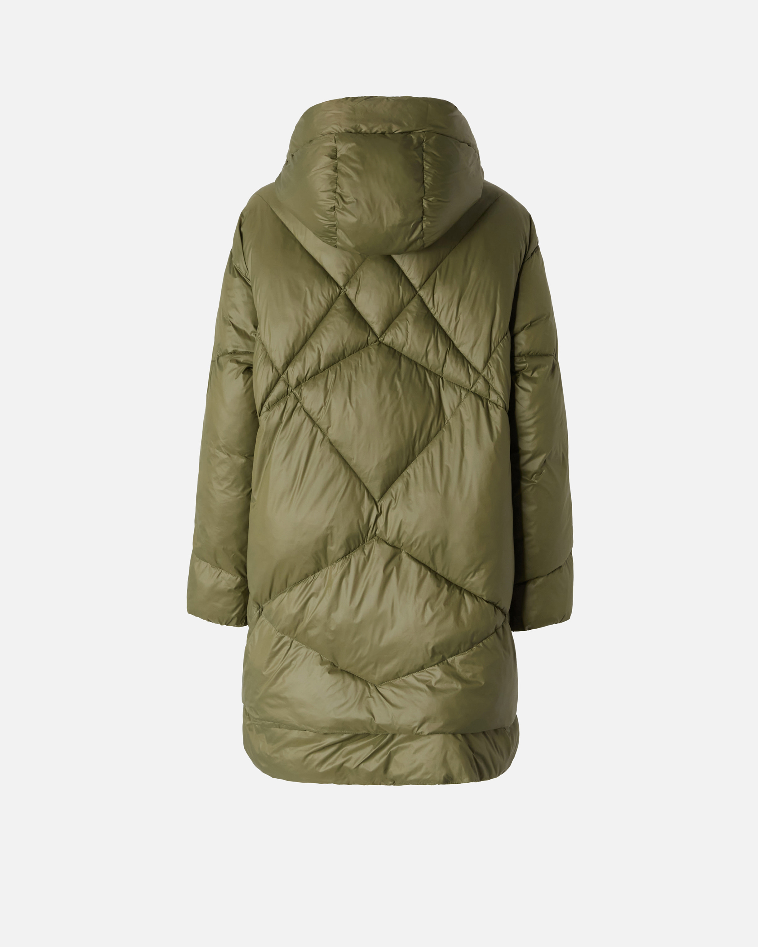 Pinko Insulated Technical Canvas Short Puffer Jacket With Hood In Ivy Green