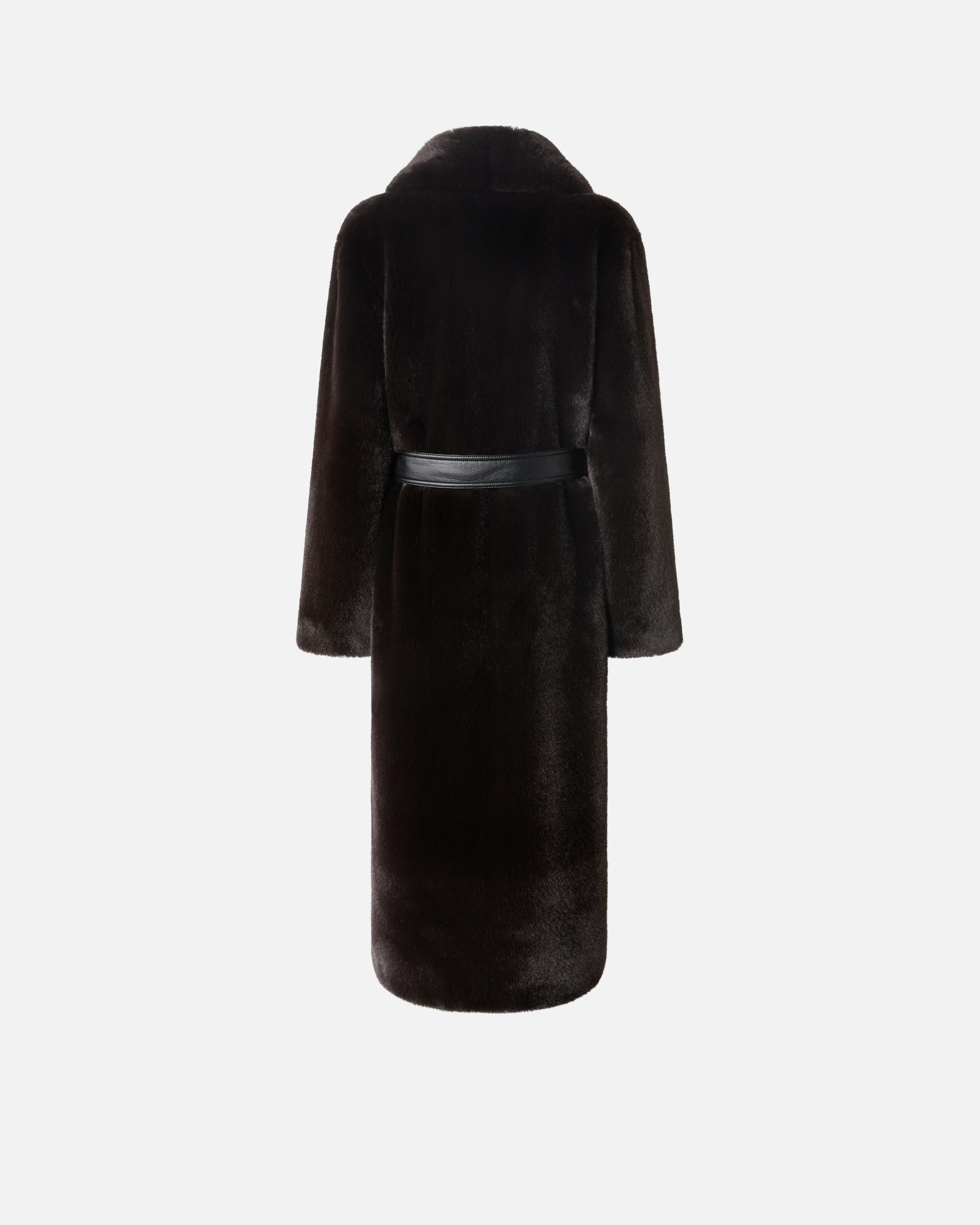 Long faux fur coat with belt PINKO Shop Online