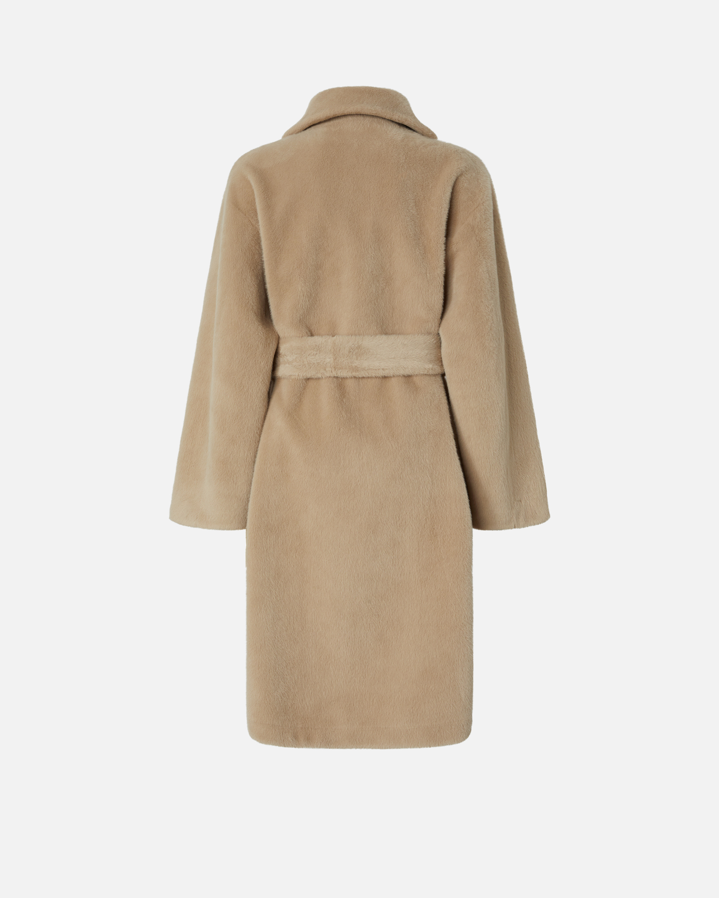 Short fur-effect coat with belt PINKO → Shop Online Short fur-effect coat with belt PINKO → Shop Online