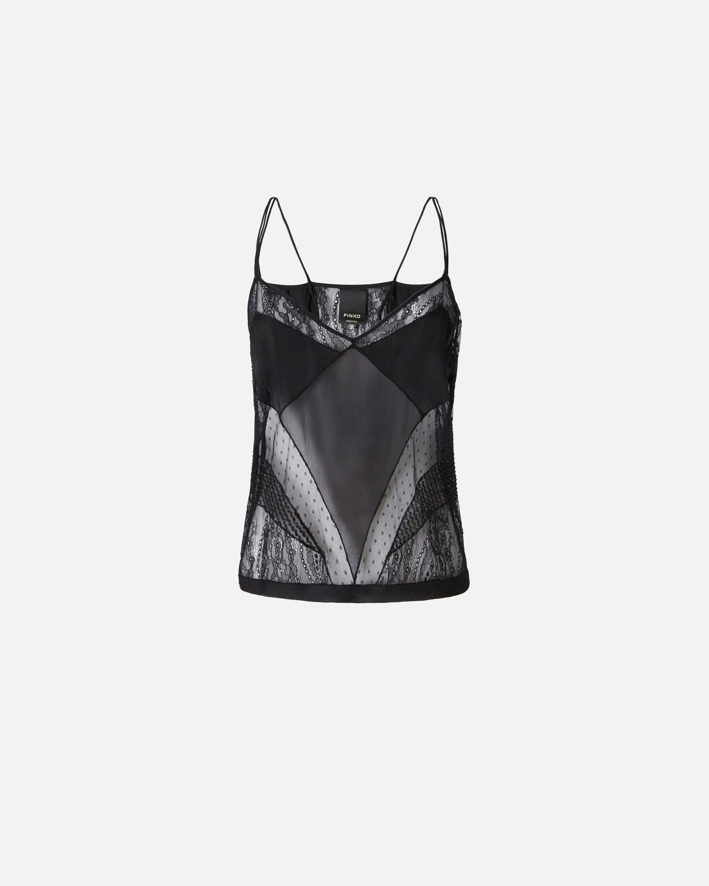 Pinko Patchwork-Top im Dessous-Stil