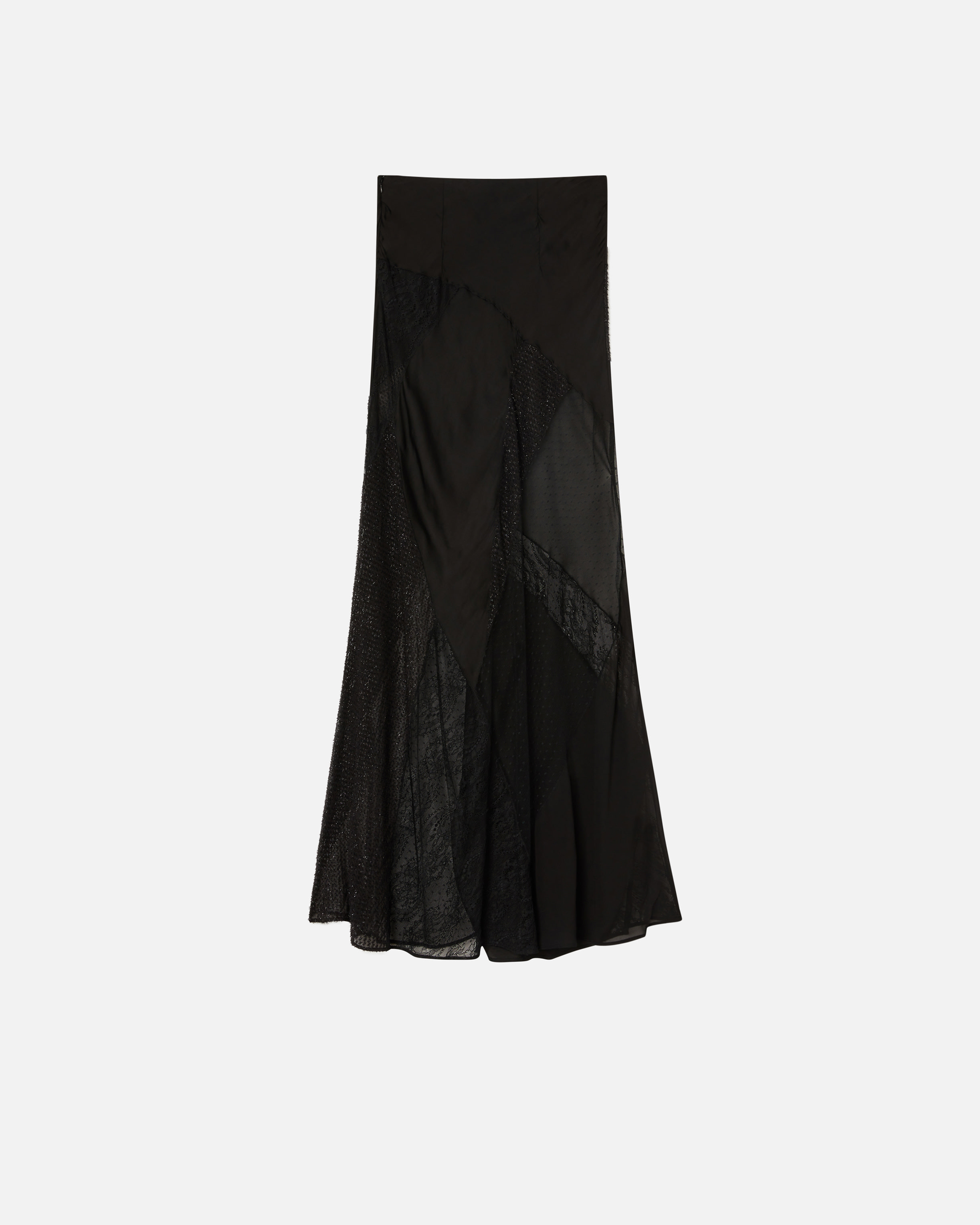 Pinko Panelled Semi-sheer Maxi Skirt In Limo Black