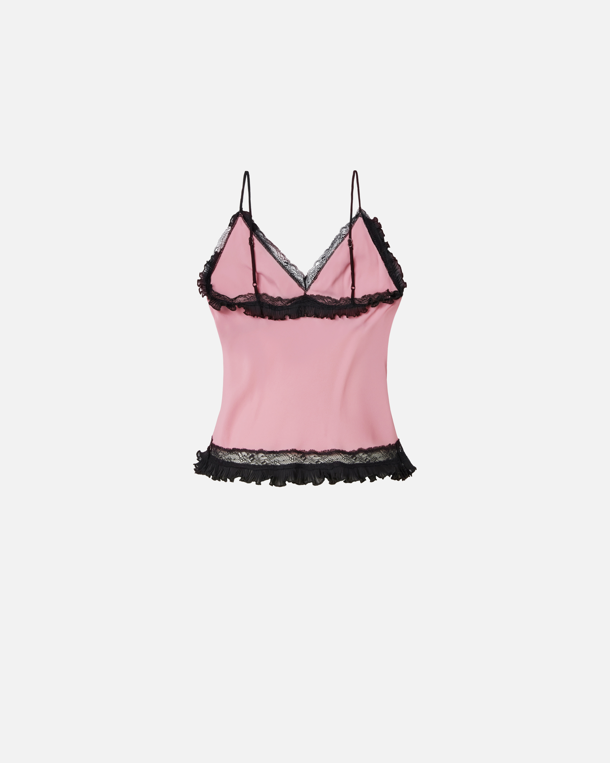 Pinko Silk-blend Crepe Thin Shoulder Top In Pink - Polignac