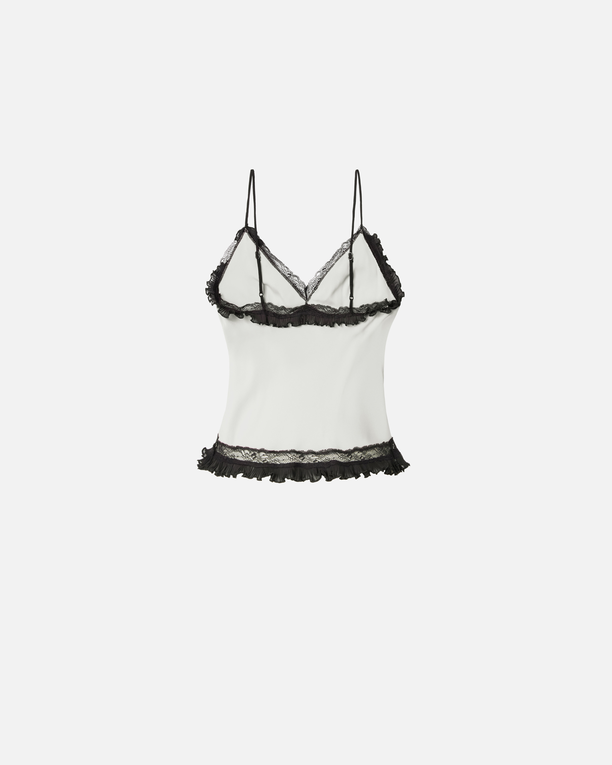 Pinko Silk-blend Crepe Thin Shoulder Top In Vanilla Ice-cream White