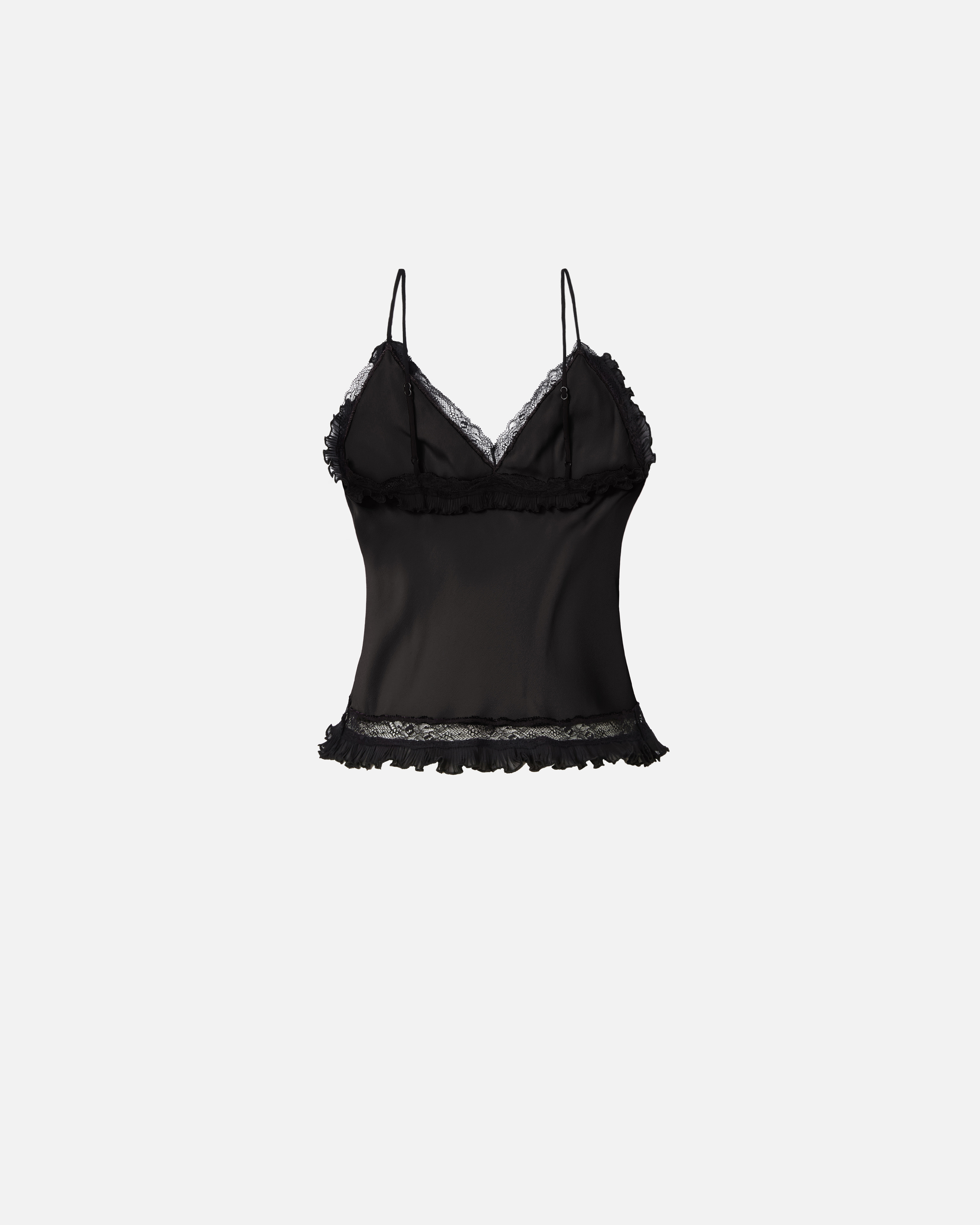 Pinko Lace-panels Tank Top In Noir Limousine