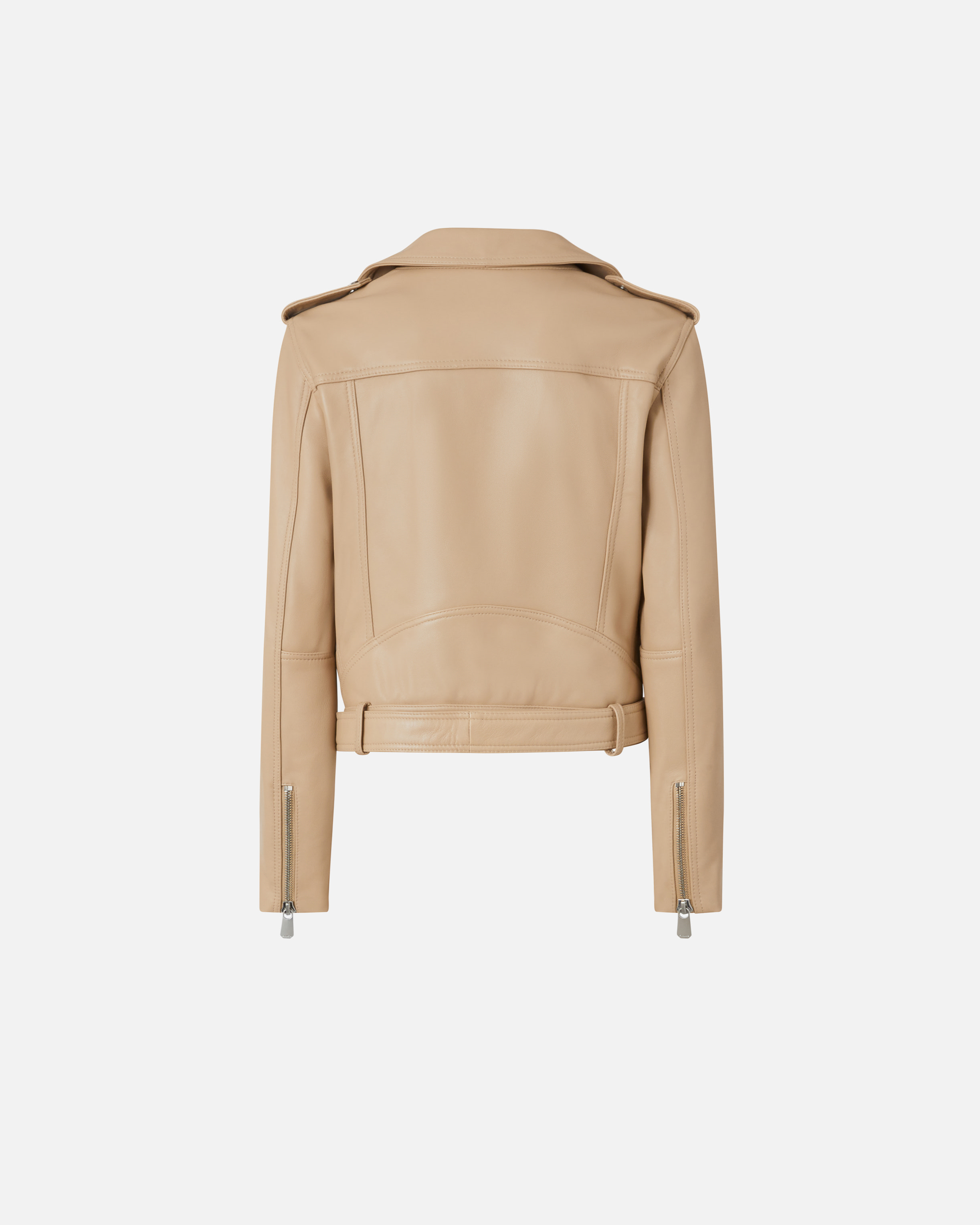 Pinko Blouson De Motard En Cuir Nappa Souple In Neutral