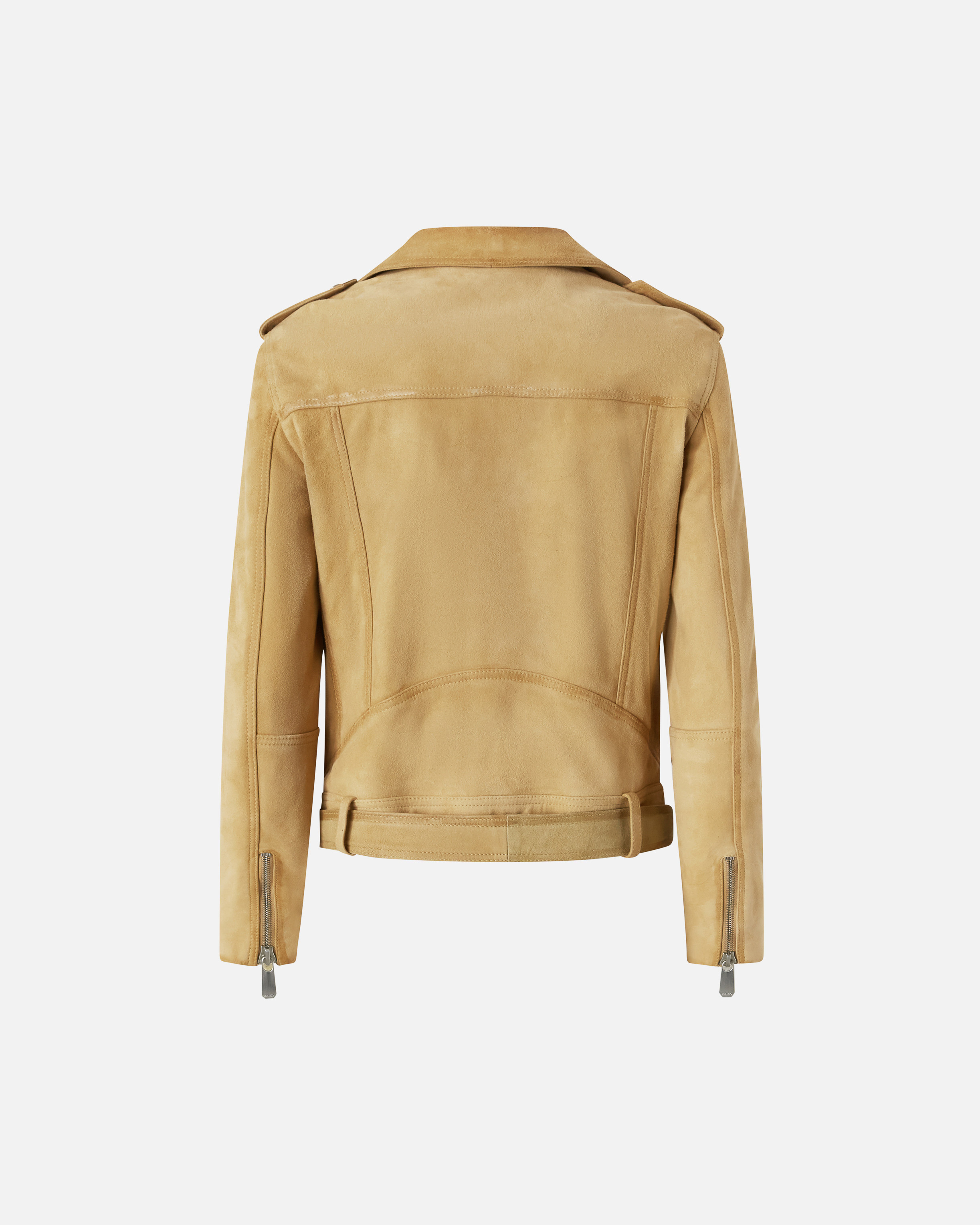 Pinko Suede Biker Jacket In Giallo Antilope