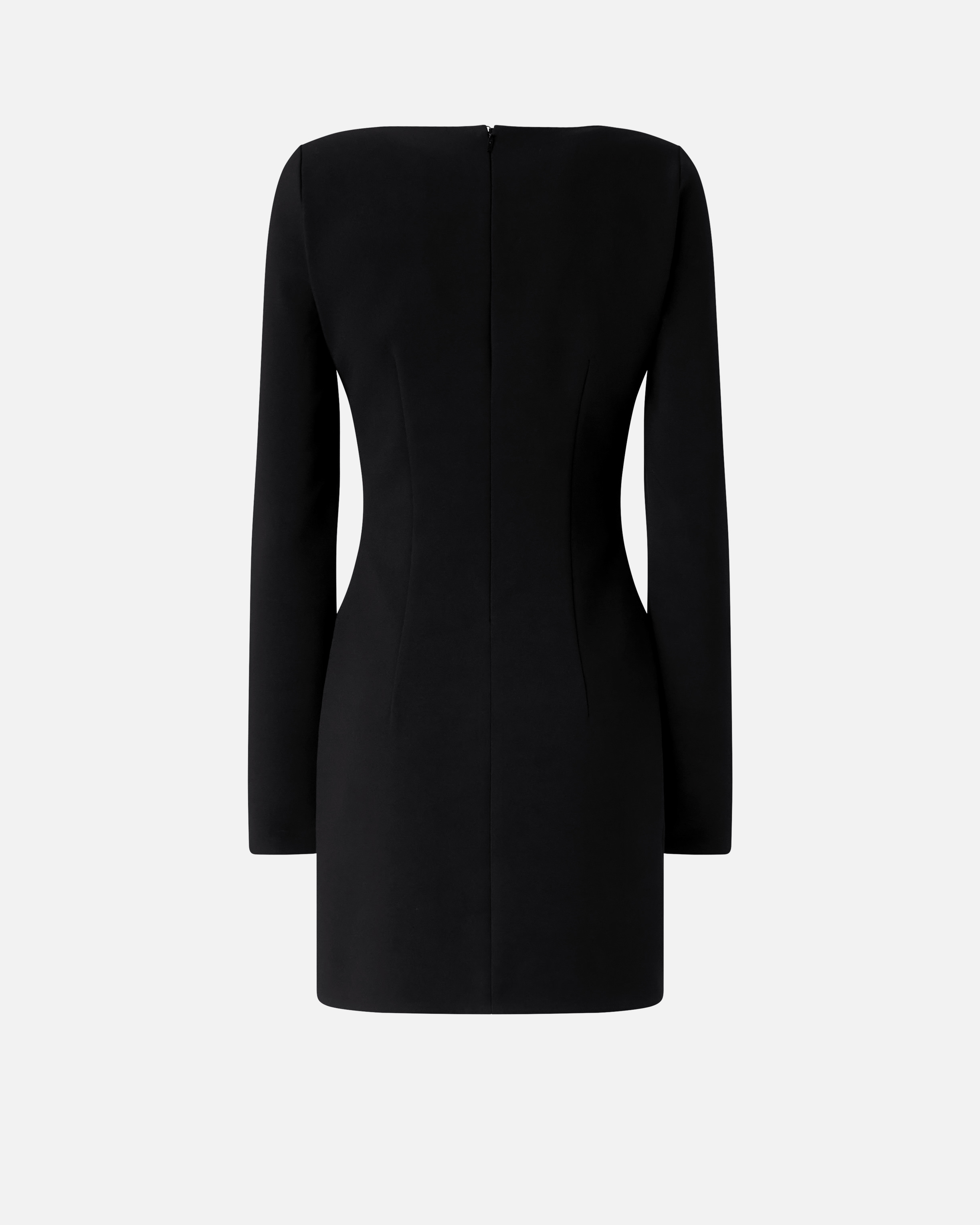 Pinko Mini Dress With Metal Zip In Limo Black
