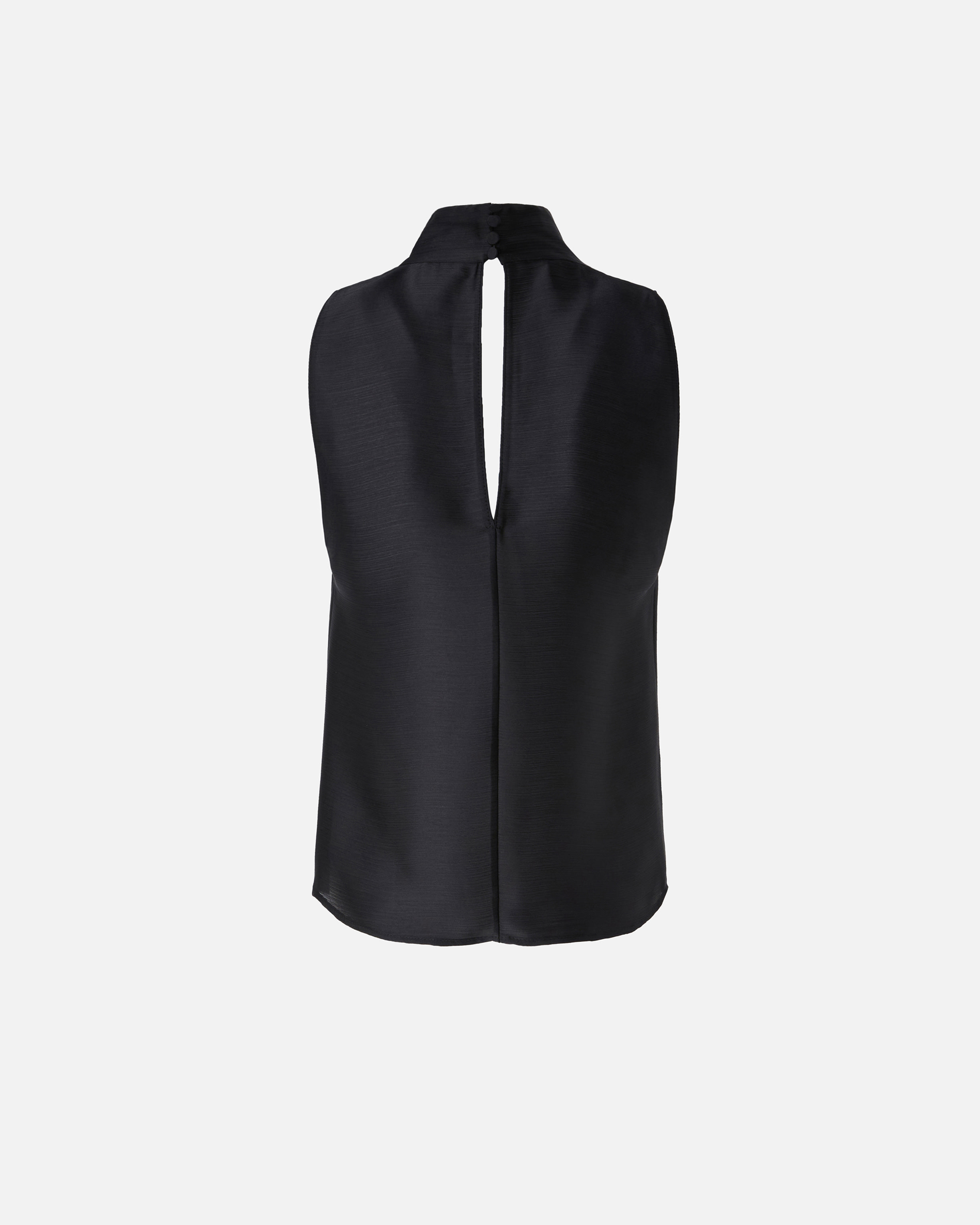 Pinko Crinkle Satin Top With Draping In Limo Black