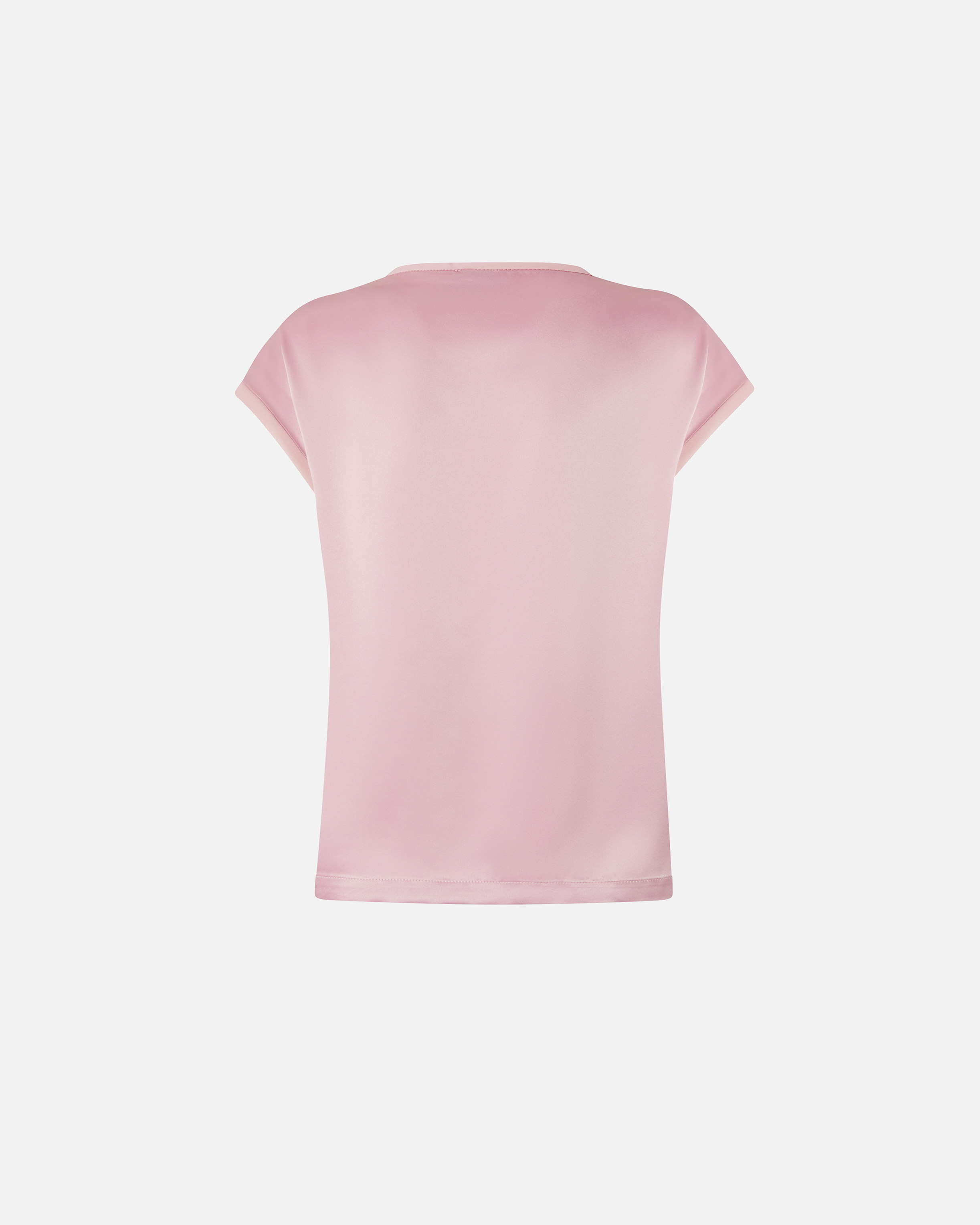 Блузка-футболка из атласа и жоржета - РОЗОВЫЙ - large