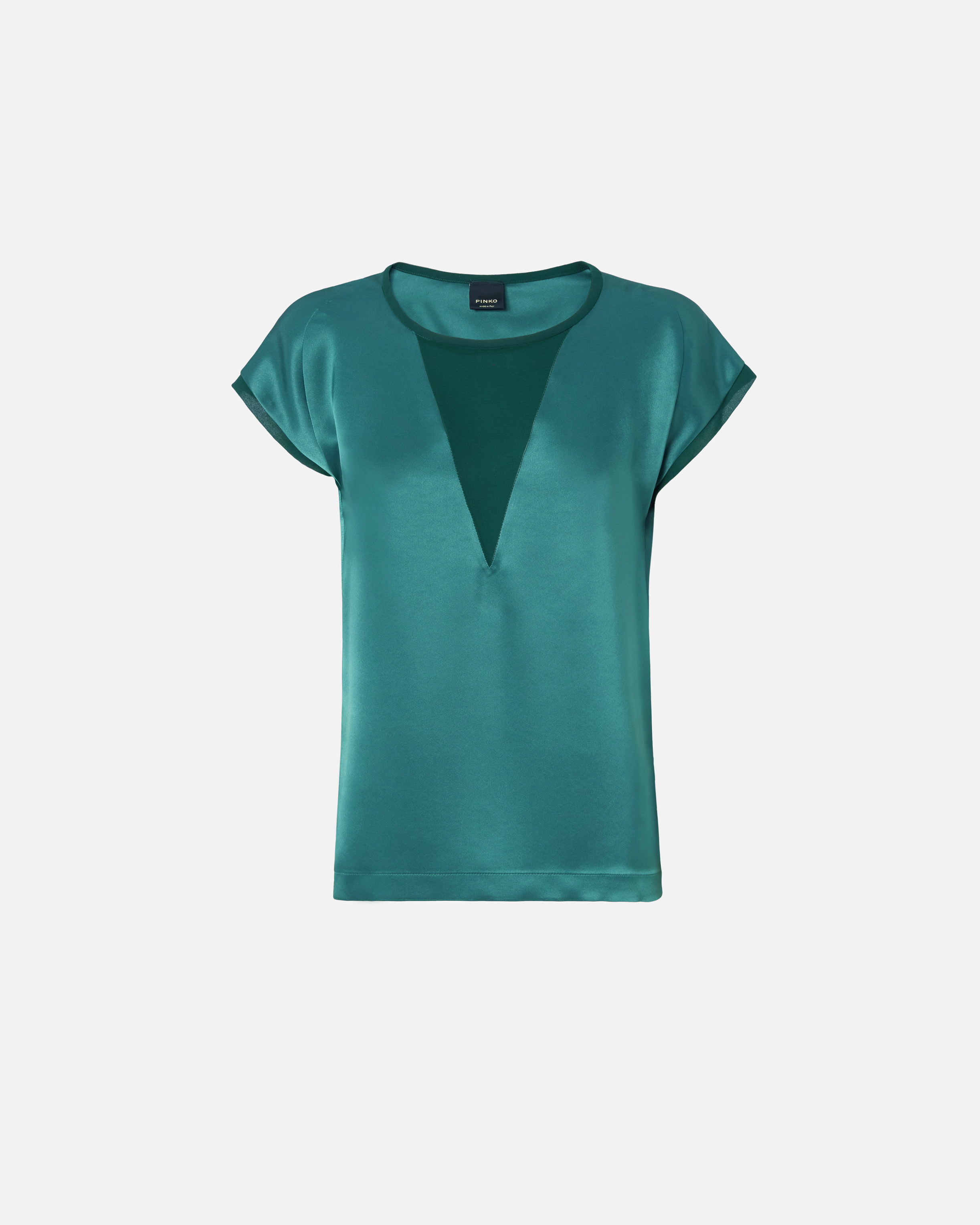 Pinko T-Shirt-Bluse aus Satin und Georgette