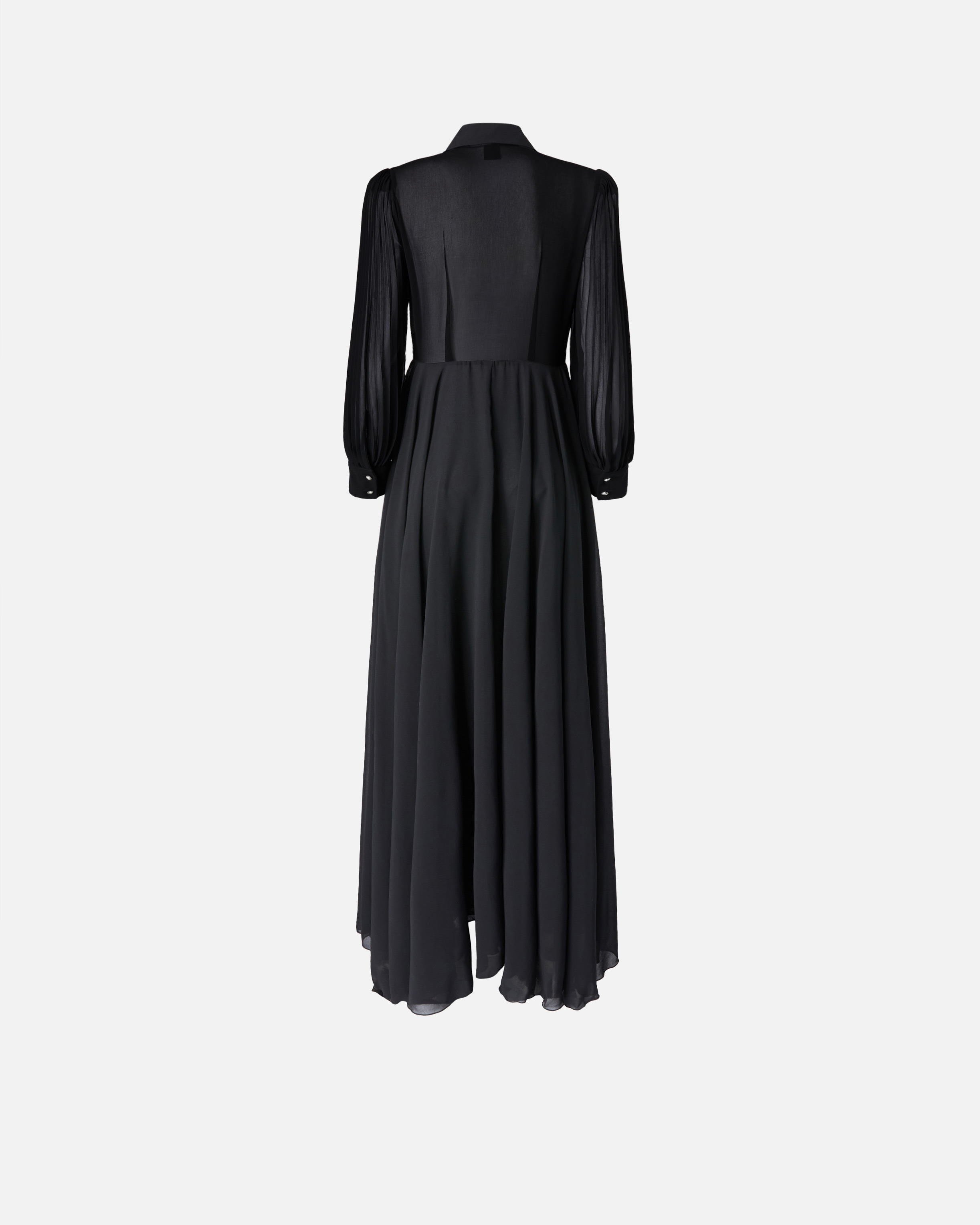 Pinko Robe Chemise Longue Avec Dos Transparent In Limo Black