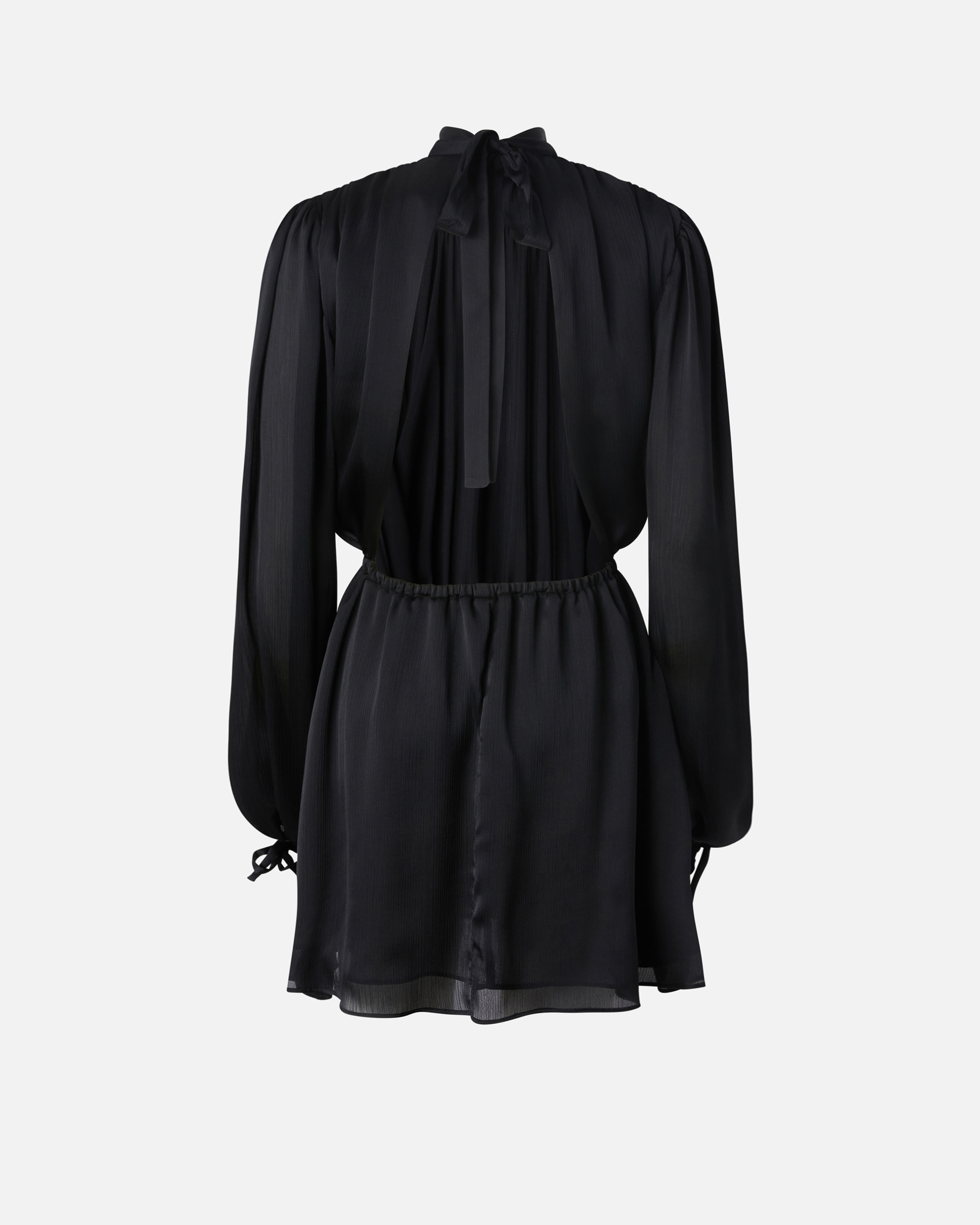 Жатое мини-платье с открытой спиной - ЧЕРНЫЙ - large