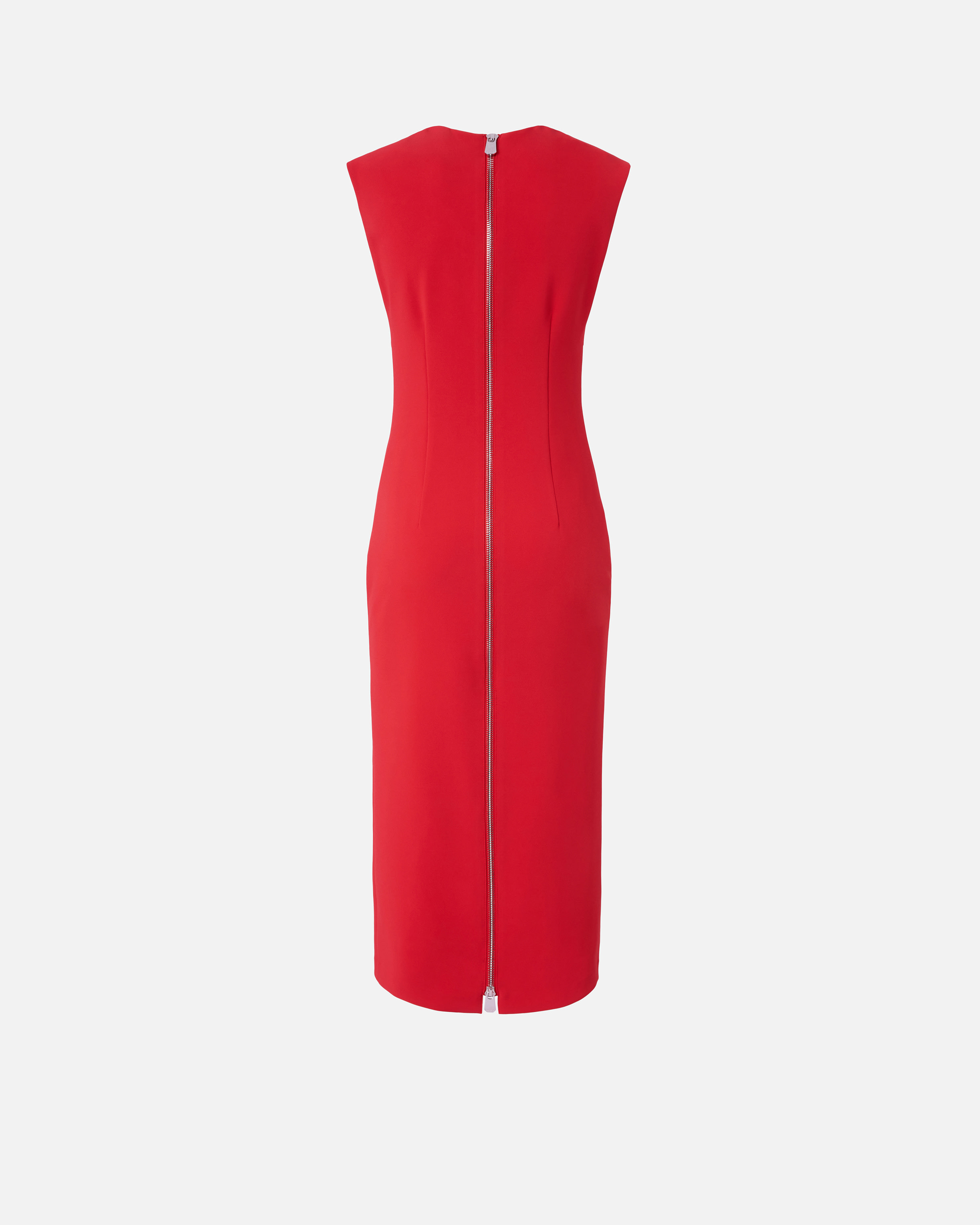 Pinko Crepe Zip Midi Dress In Salsa Red