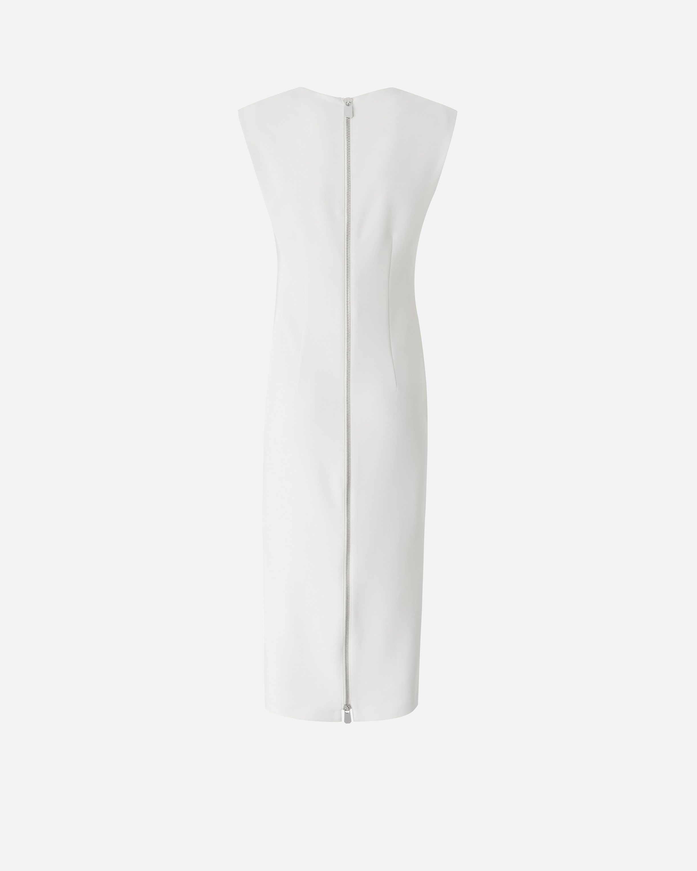 Pinko Midi Dress In Crepe Fabric With Zip In Lily White