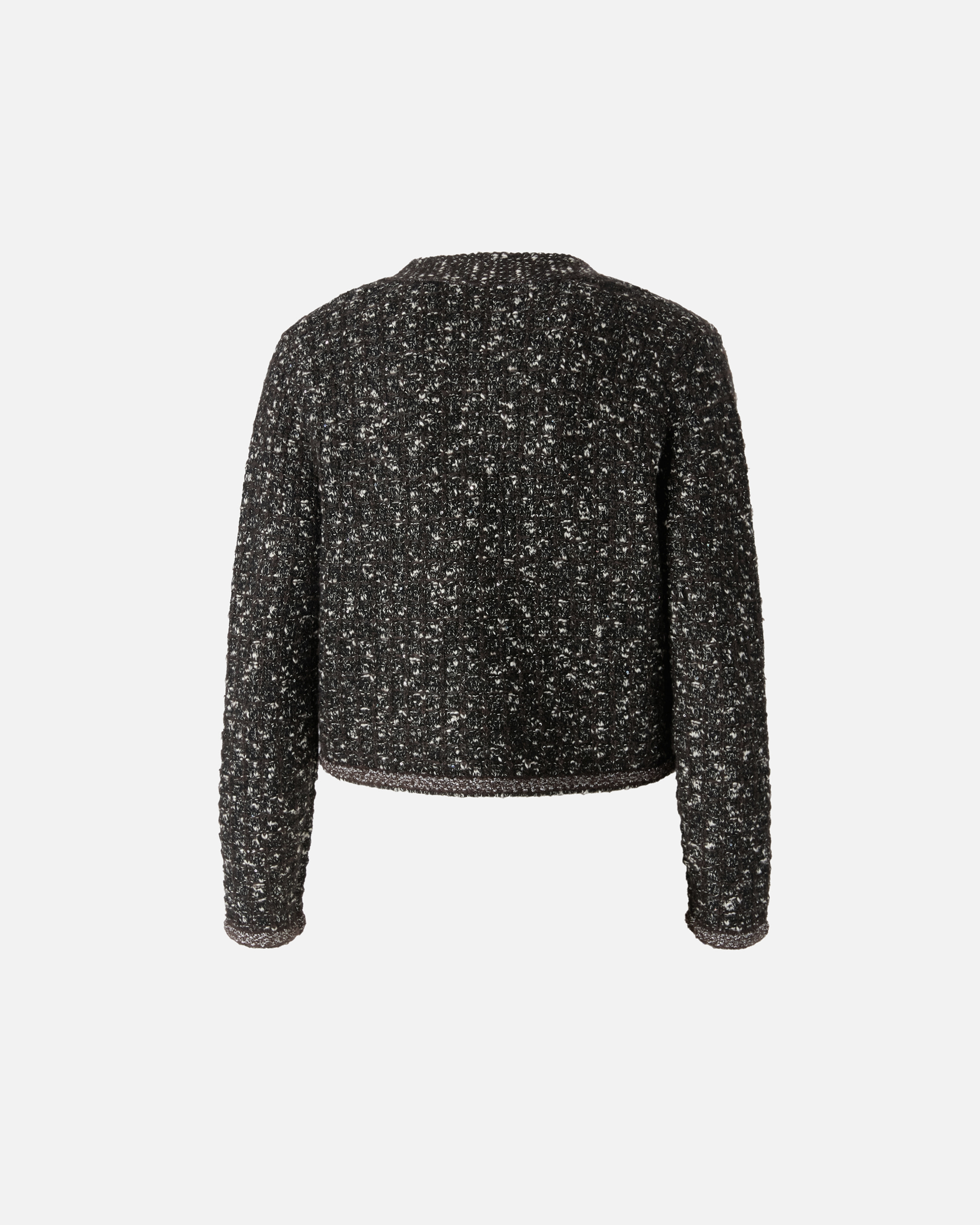 Pinko Sequined Short Cardigan With V-neck In Noir/marron/blanc