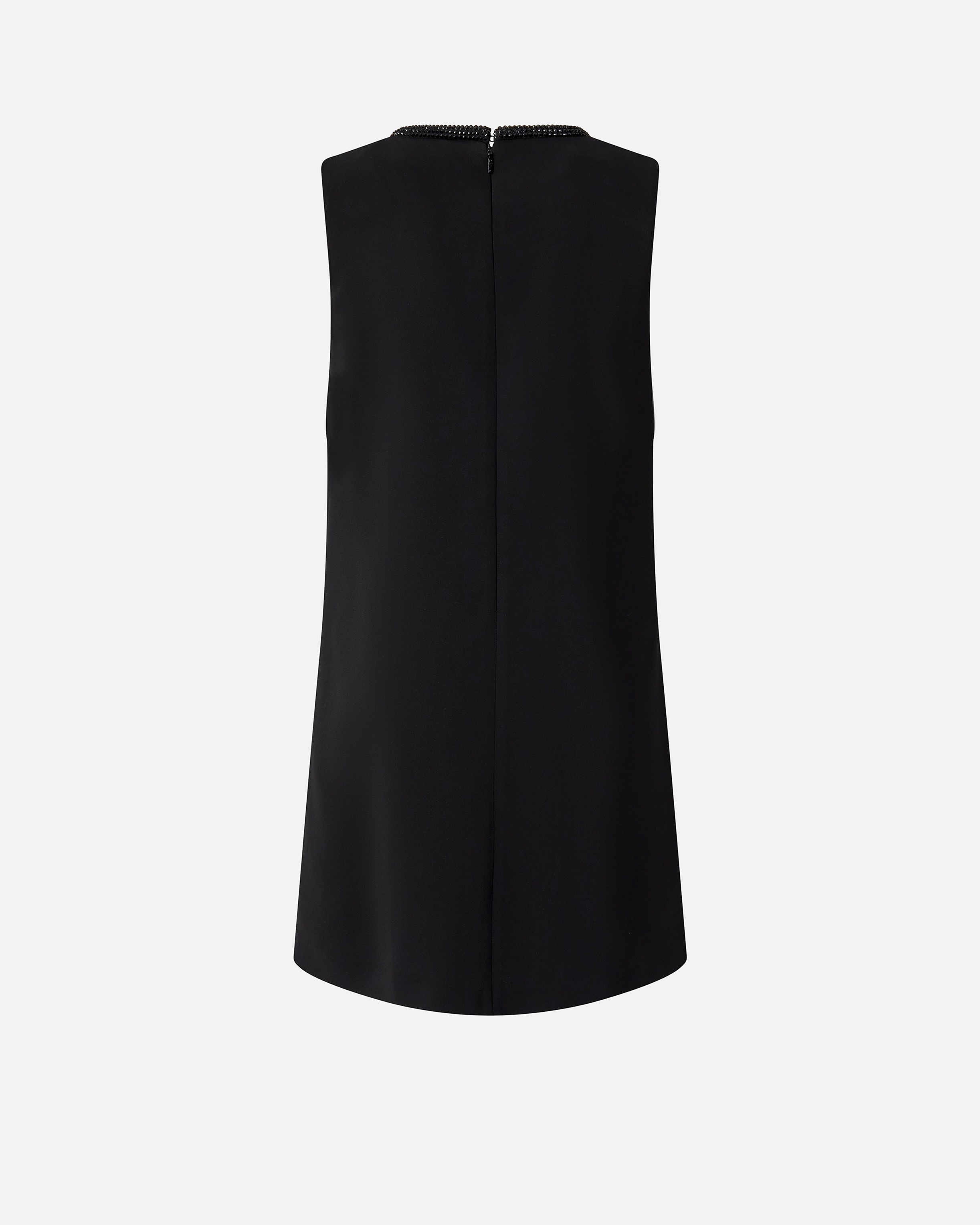 Мини-платье с декором на вырезе - ЧЕРНЫЙ - large