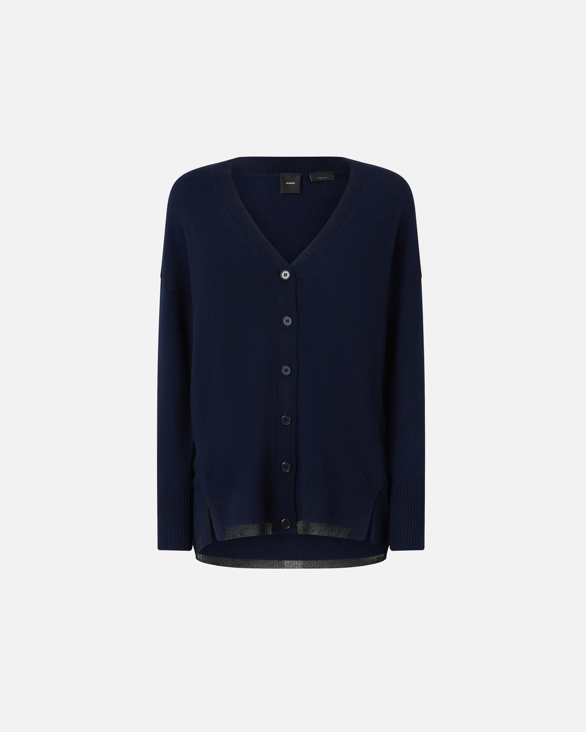 Pinko Cardigan aus Wolle und Kaschmir mit Lurexsäumen