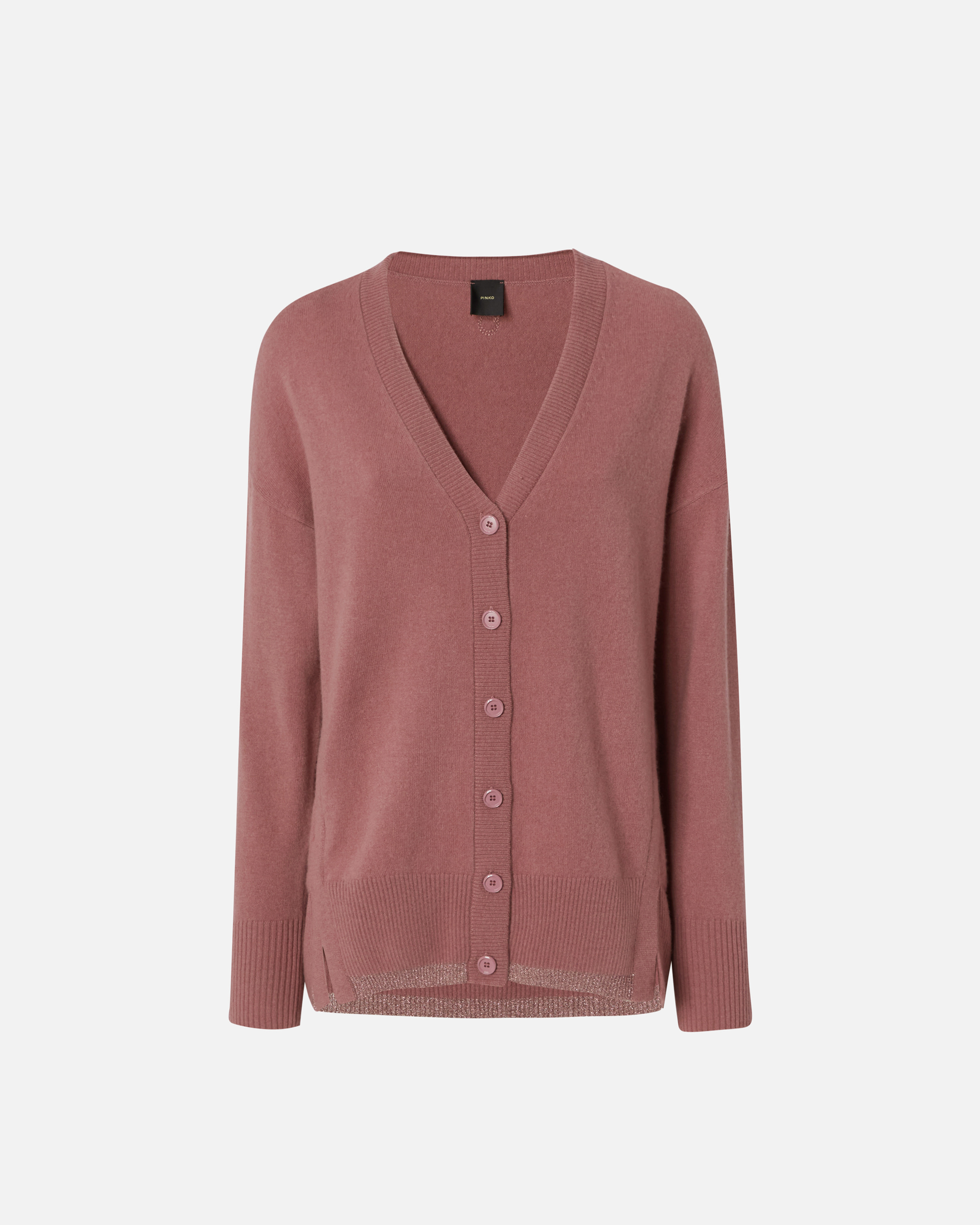 Pinko Cardigan aus Wolle und Kaschmir mit Lurexsäumen